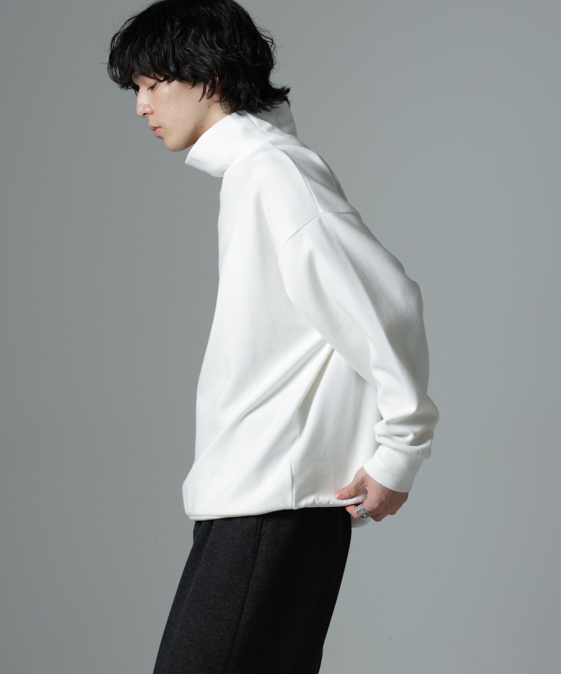 nano･universe「ジャガードポンチタートルプルオーバー」|Tシャツ・カットソー|