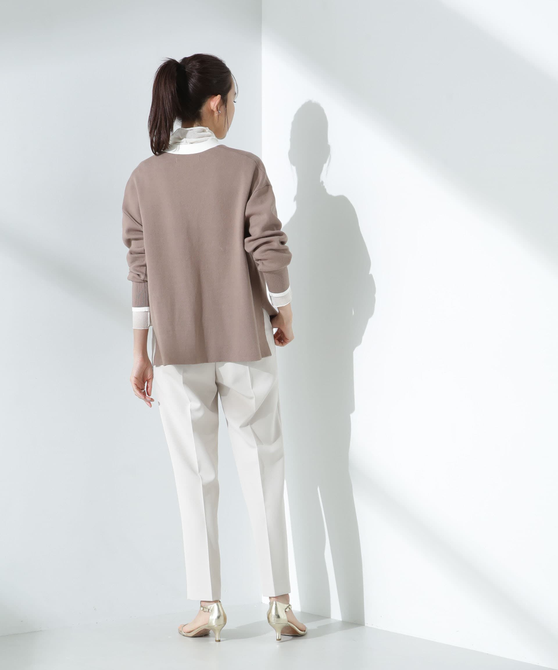 nano･universe「バイカラースムースカーディガン」|ニット・セーター|