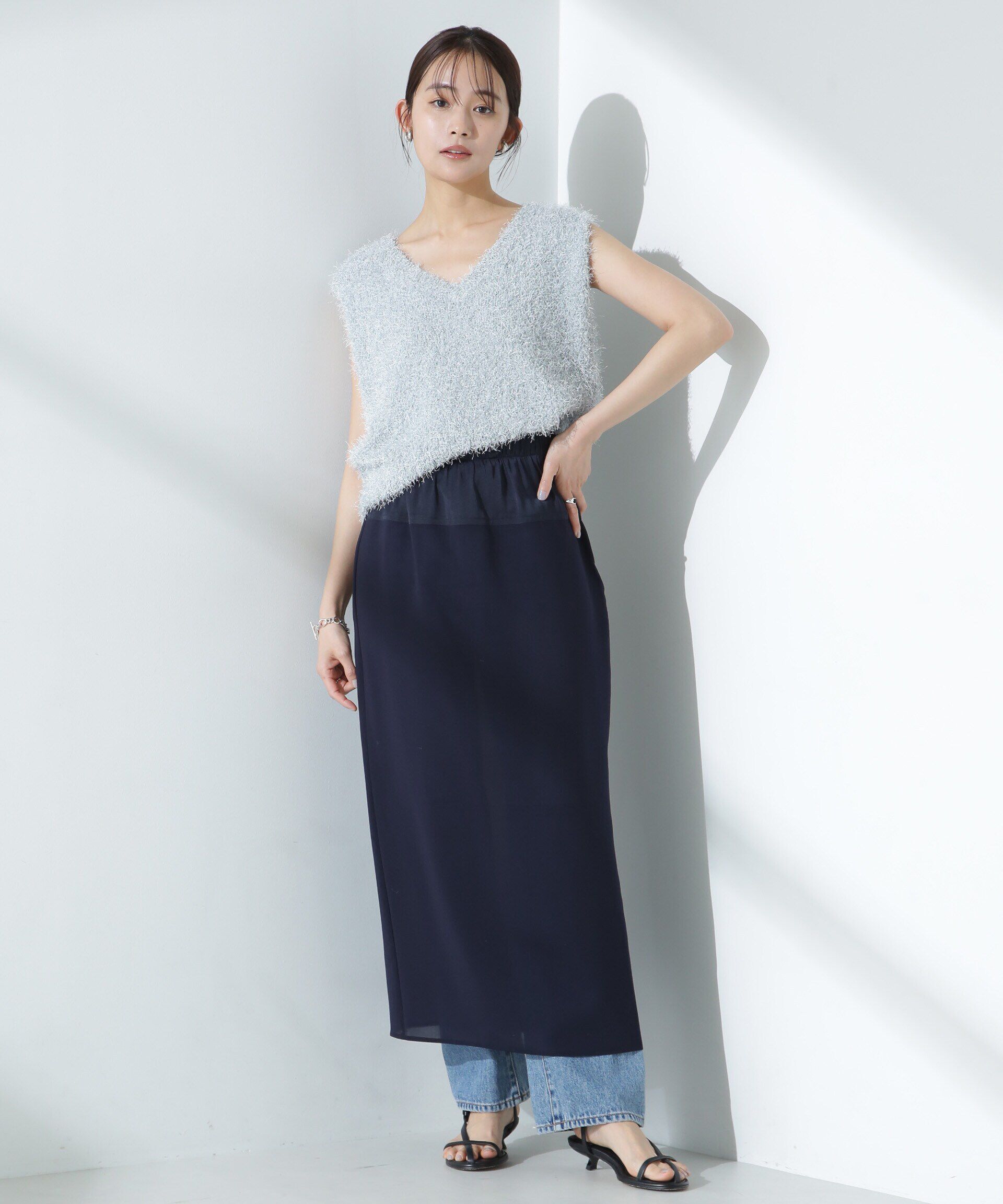 nano･universe「シャギーニットベスト」|ニット・セーター|