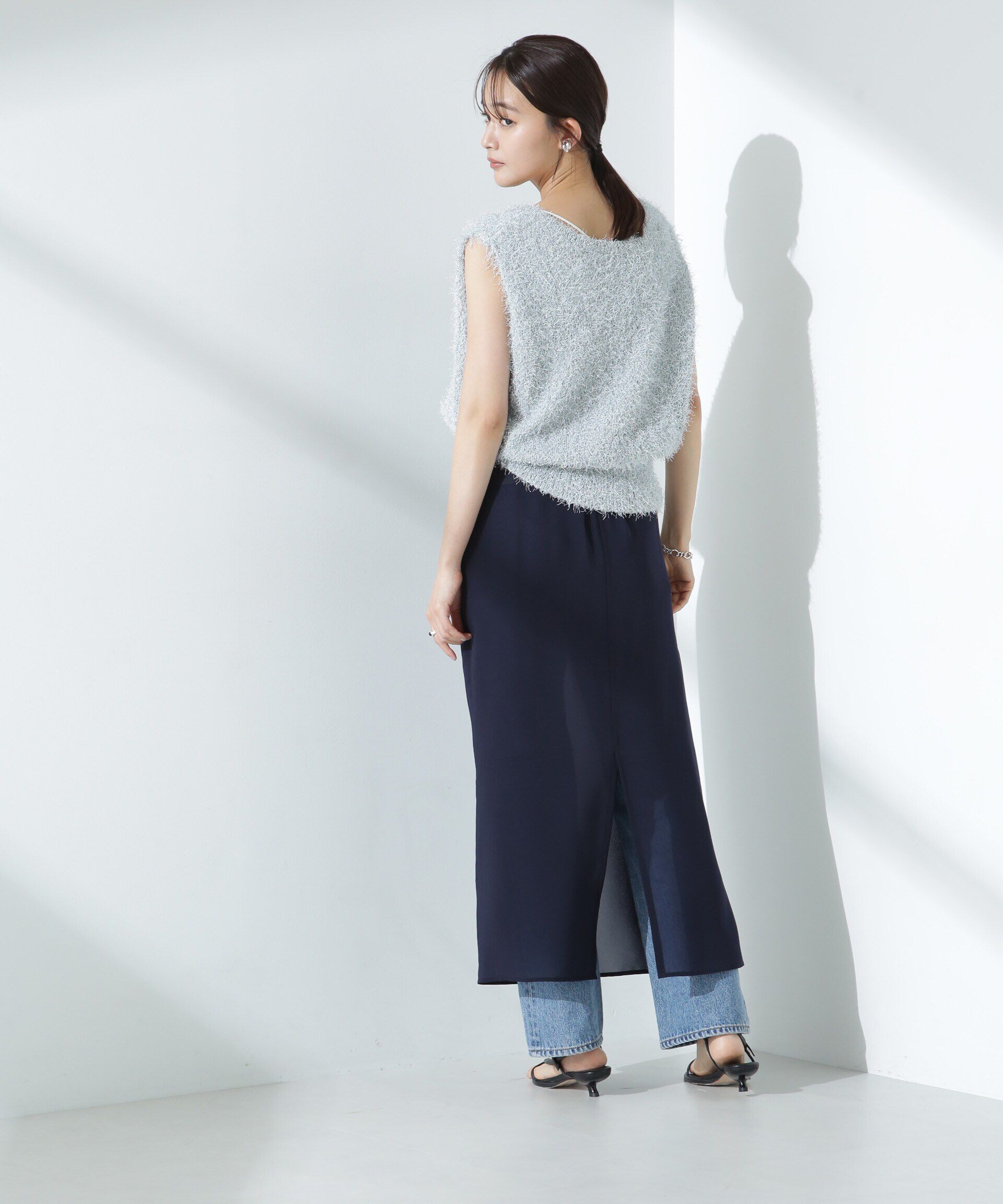 nano･universe「シャギーニットベスト」|ニット・セーター|