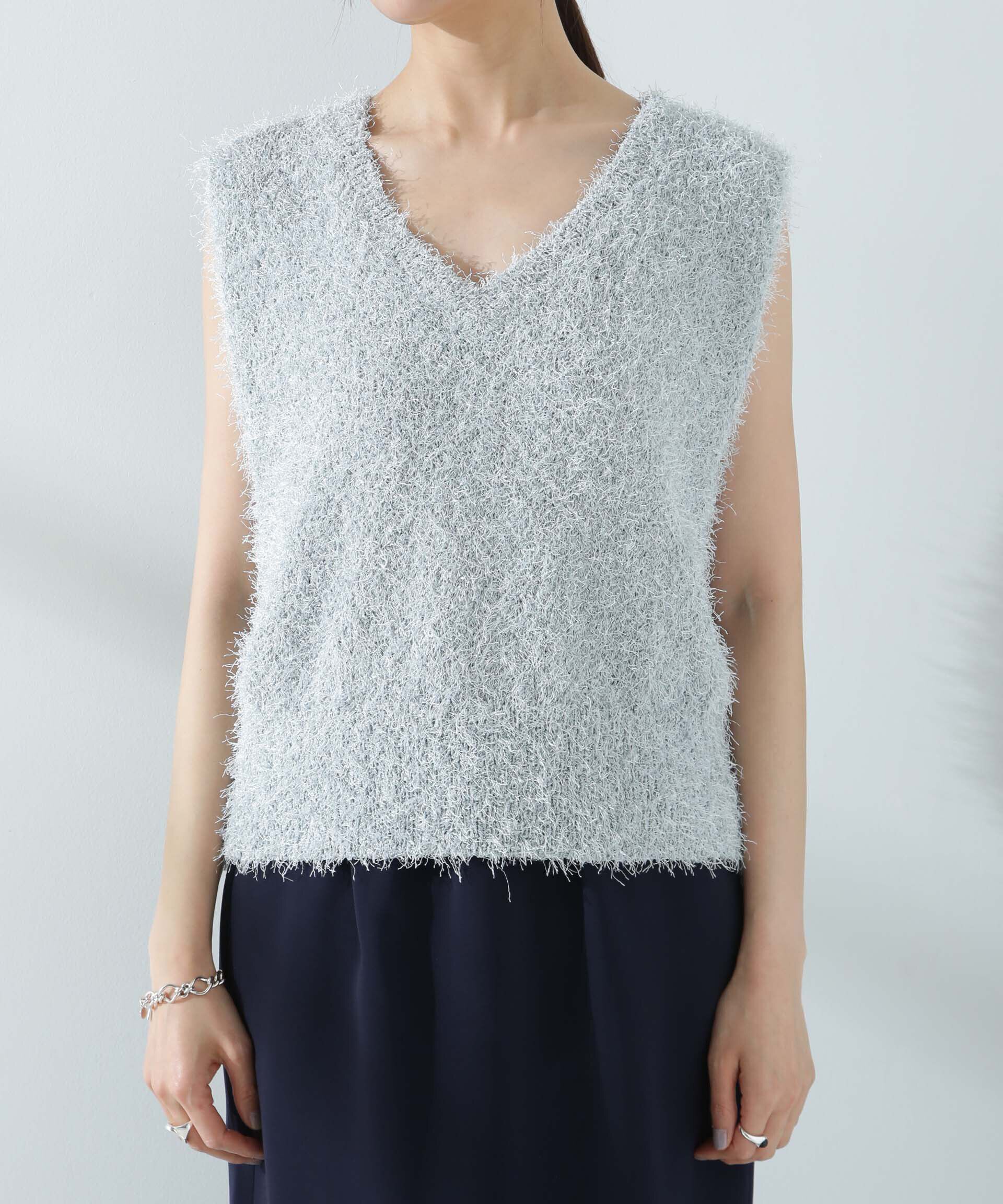 nano･universe「シャギーニットベスト」|ニット・セーター|