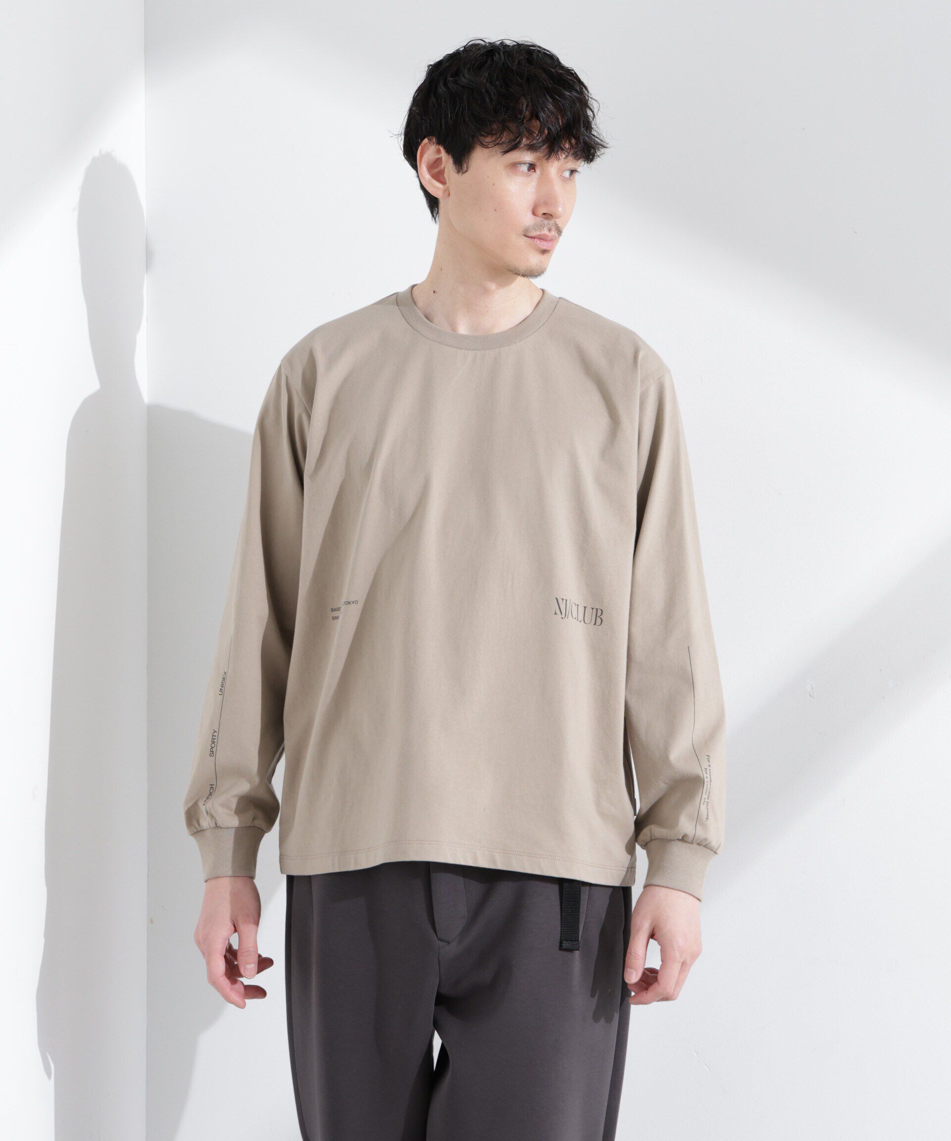 nano･universe「｢NJ/CLUB｣ ロゴプリントロングスリーブTシャツ」|Tシャツ・カットソー|