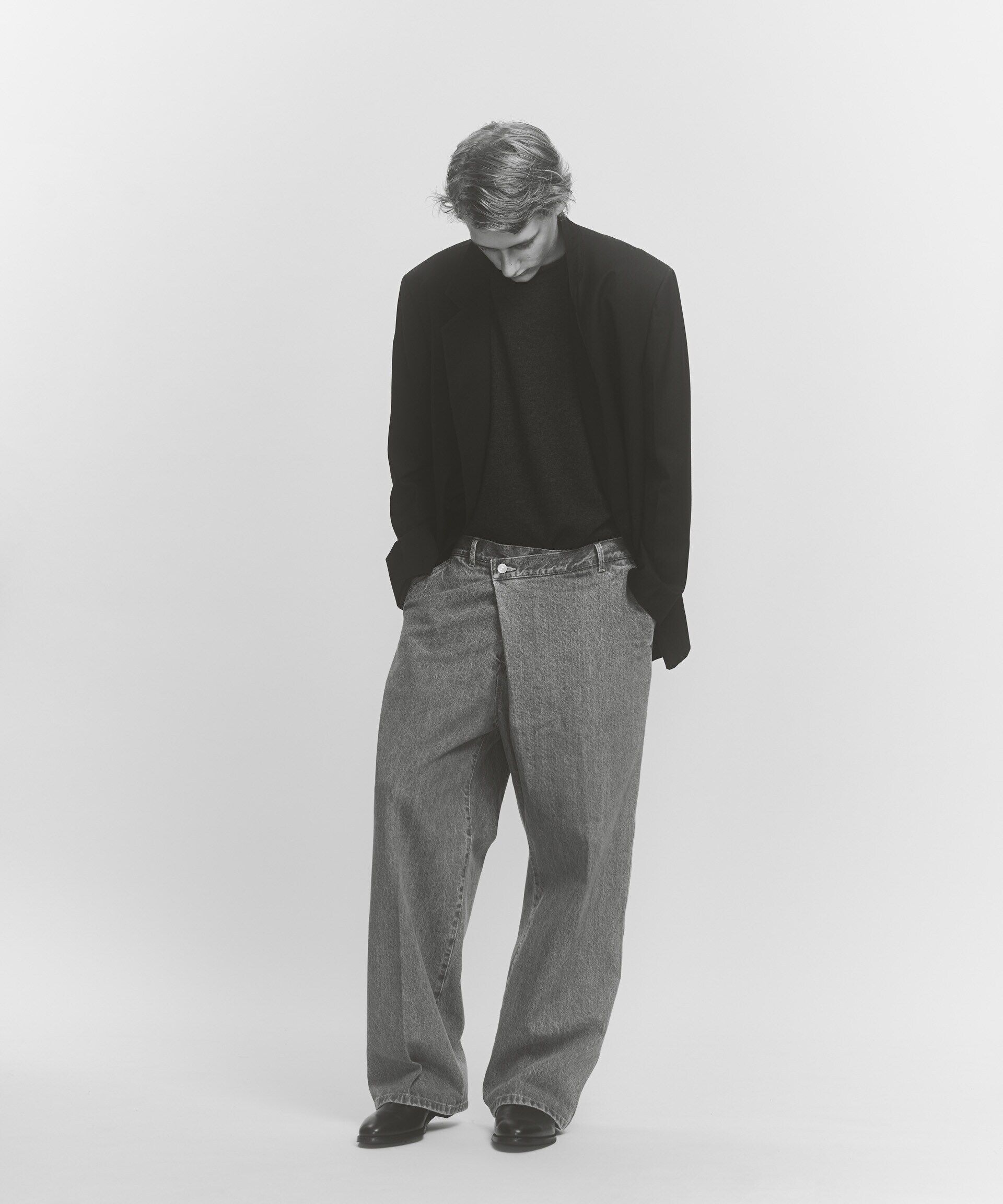 nano･universe「「ASSEMBLANC」ラップディティールデニムトラウザー」|チノ|