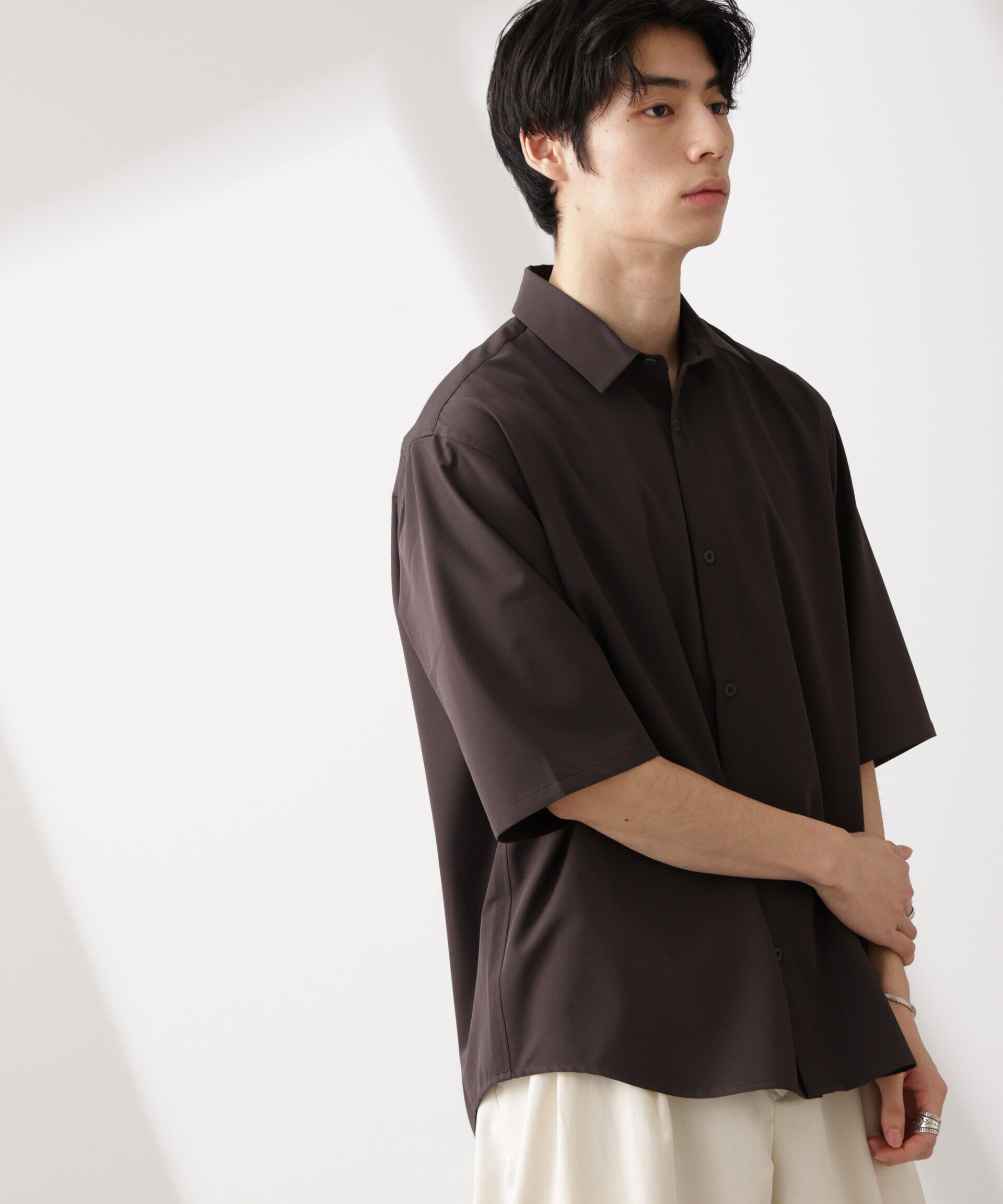 nano･universe「ライトウェイトストレッチ シャツ半袖」|シャツ・ブラウス|