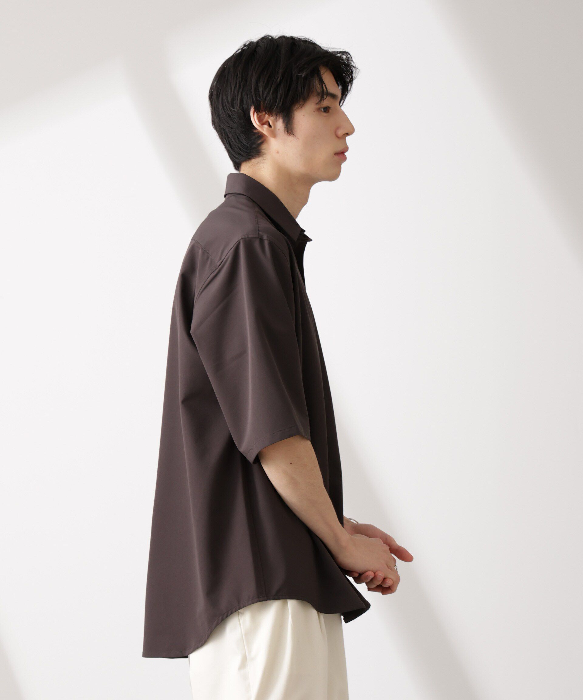 nano･universe「ライトウェイトストレッチ シャツ半袖」|シャツ・ブラウス|