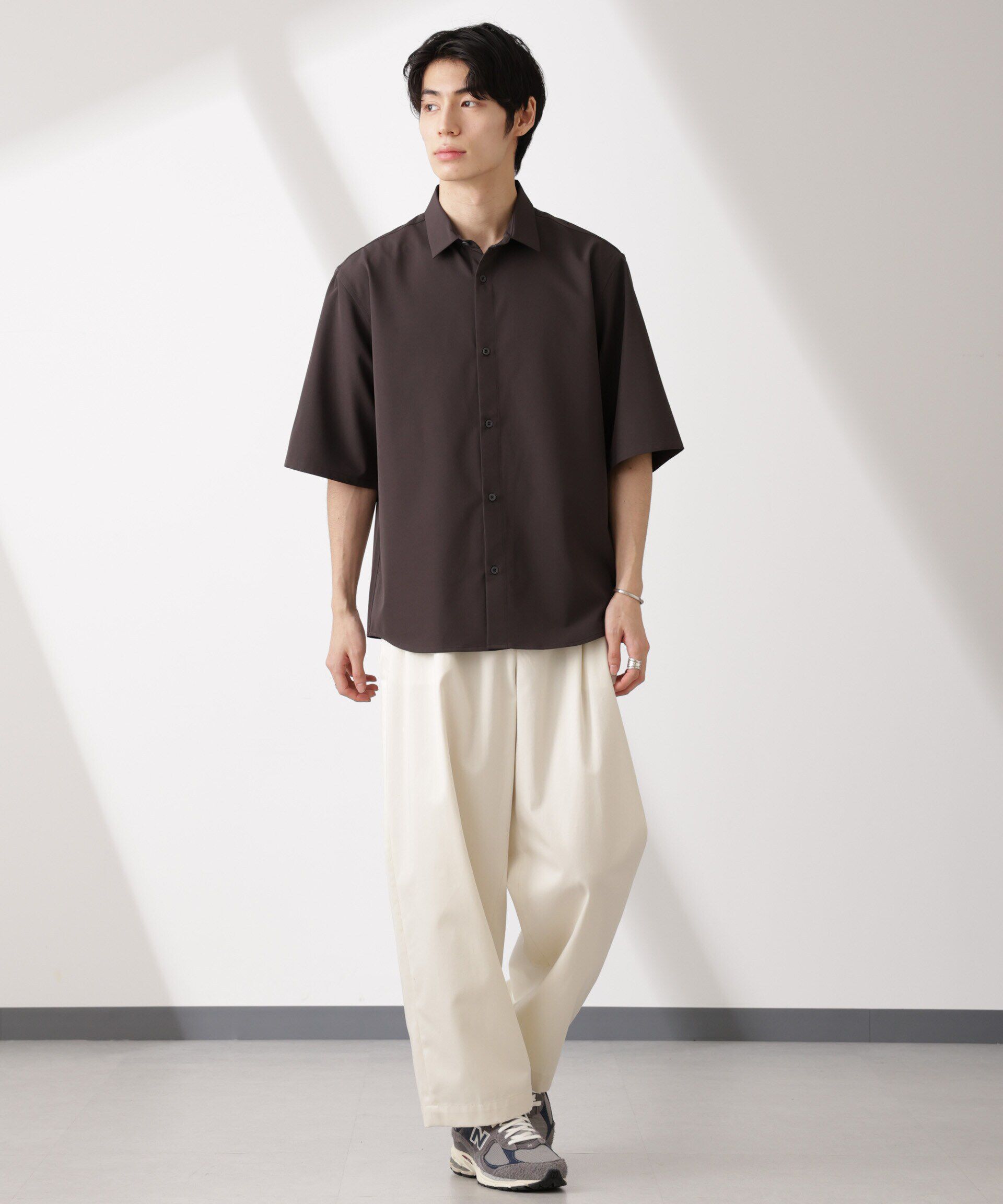 nano･universe「ライトウェイトストレッチ シャツ半袖」|シャツ・ブラウス|