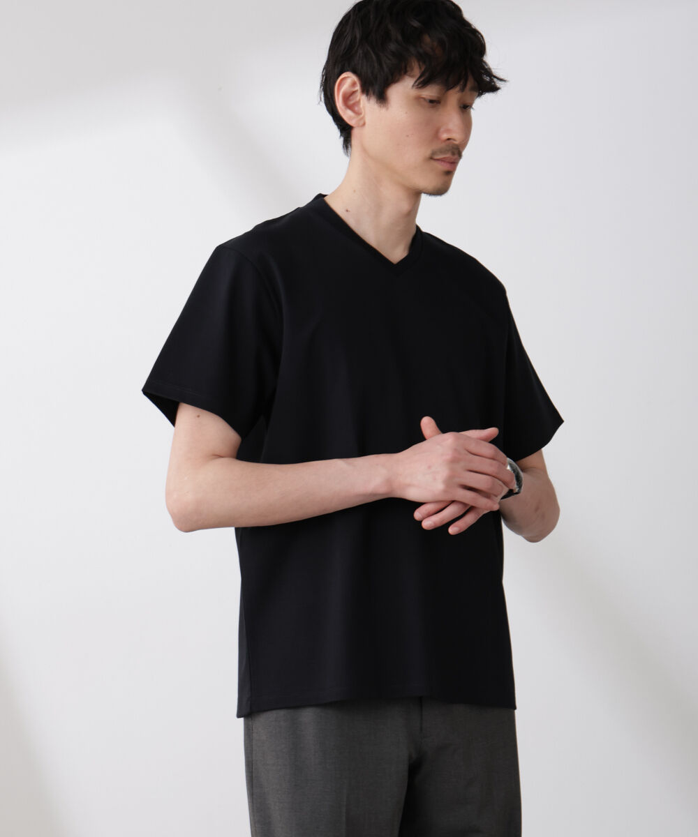 nano･universe「ジャケT(R)プレミアム Vネック 半袖」|Tシャツ・カットソー|