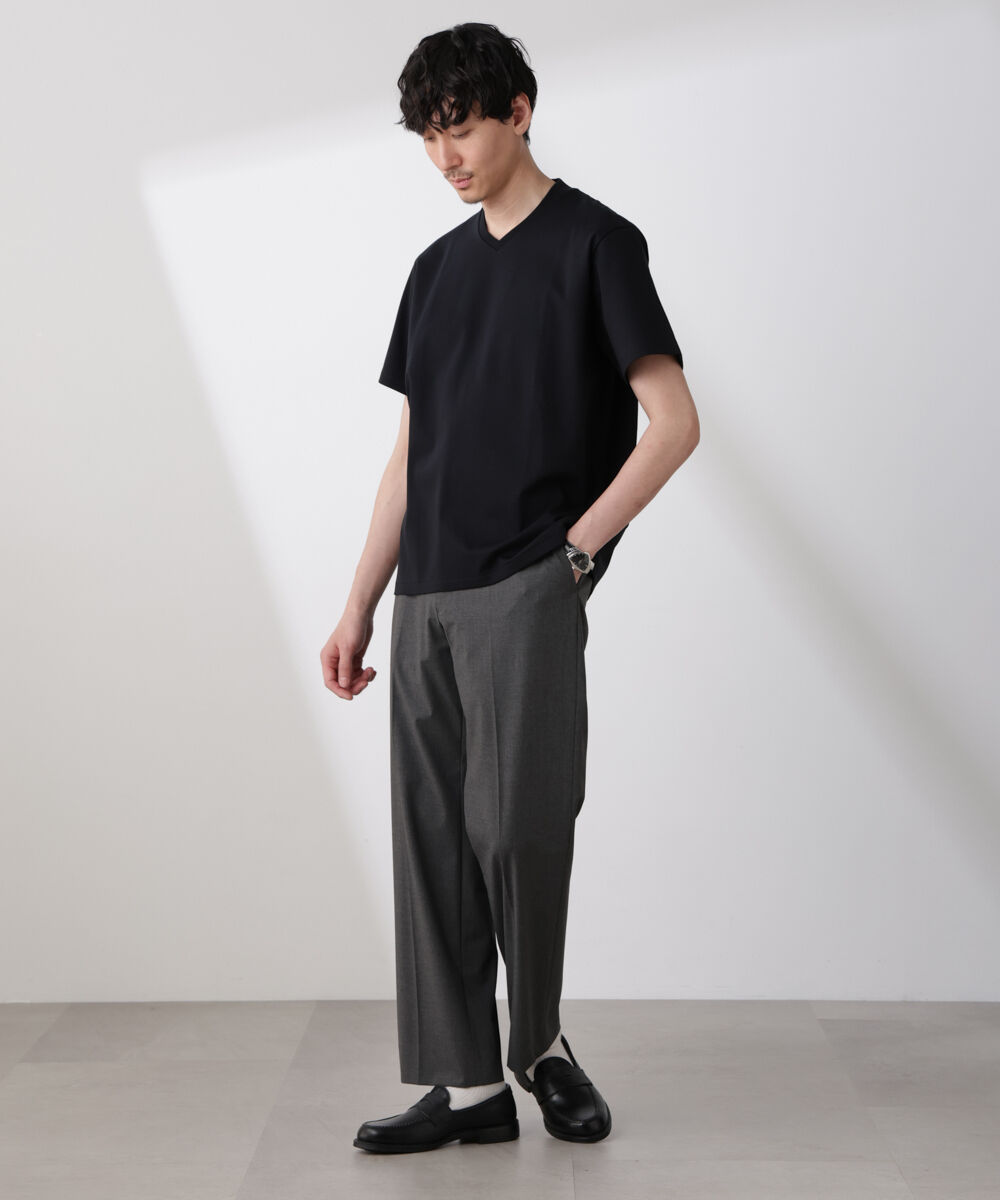 nano･universe「ジャケT(R)プレミアム Vネック 半袖」|Tシャツ・カットソー|