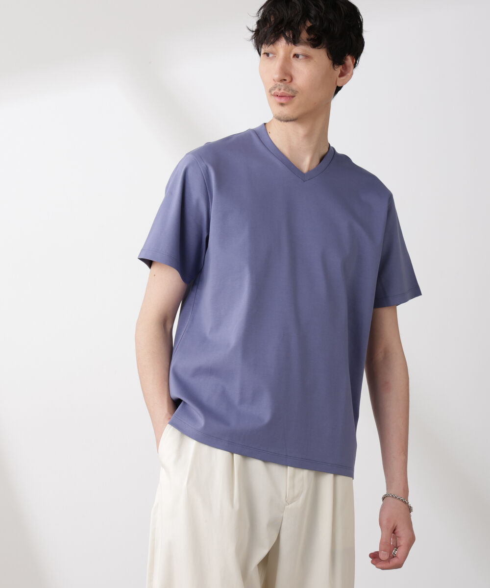 nano･universe「ジャケT(R)プレミアム Vネック 半袖」|Tシャツ・カットソー|