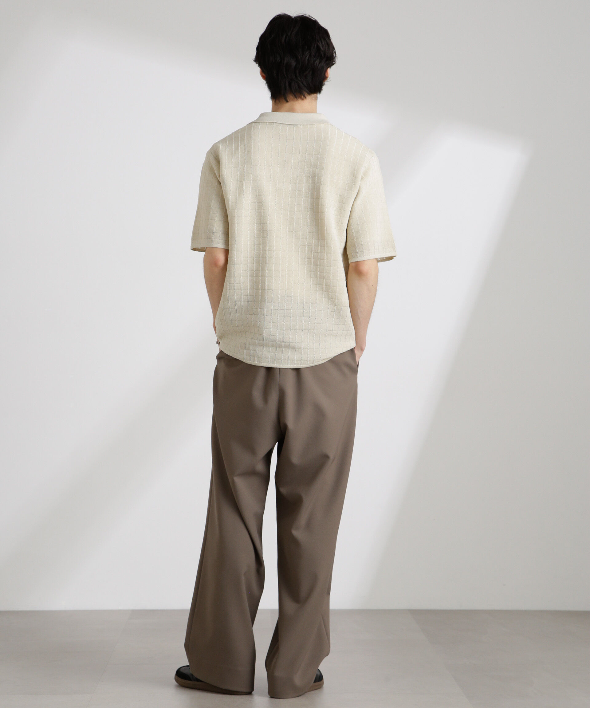 nano･universe「透かし編みスキッパーニット 半袖」|ニット・セーター|