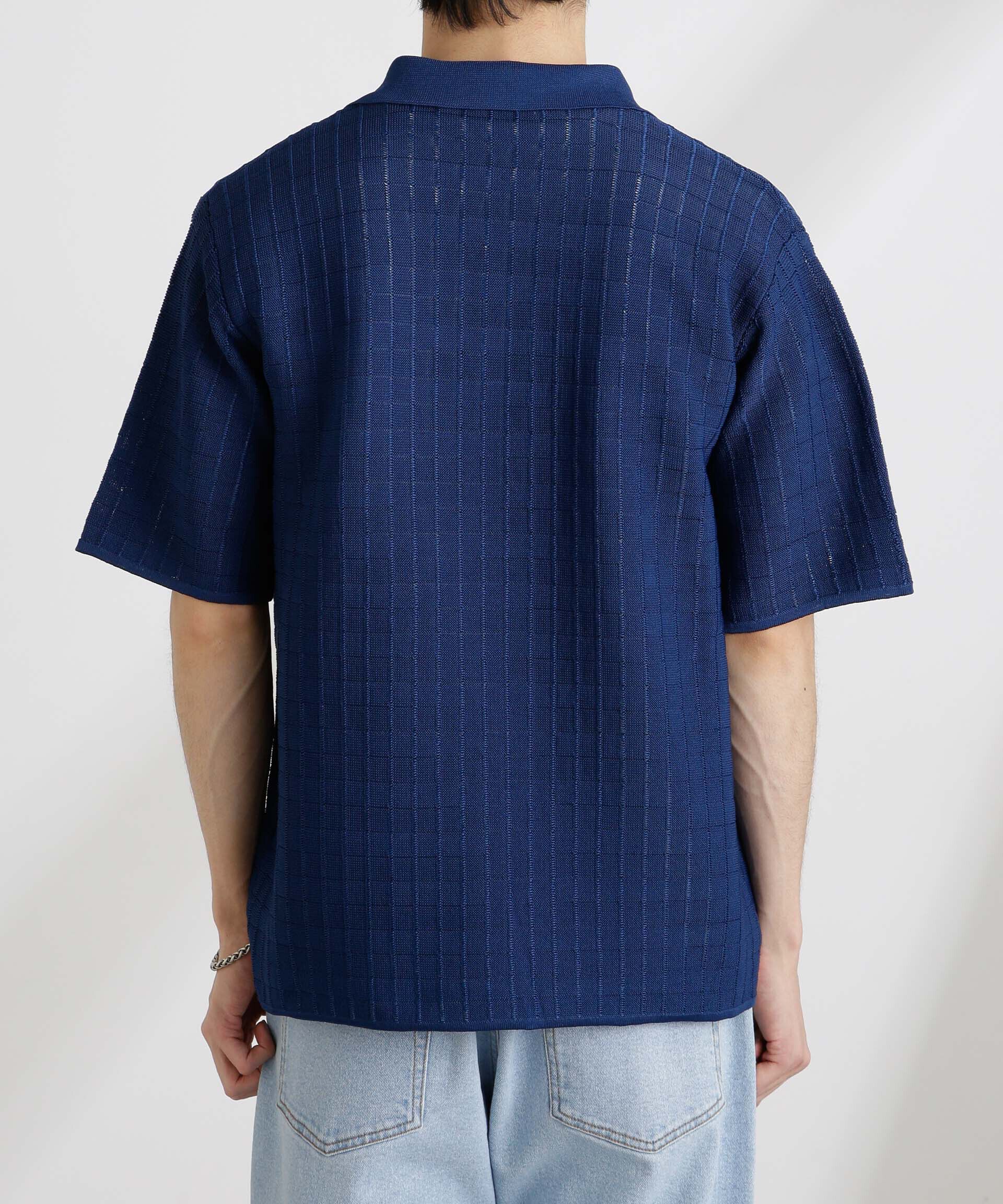 nano･universe「透かし編みスキッパーニット 半袖」|ニット・セーター|