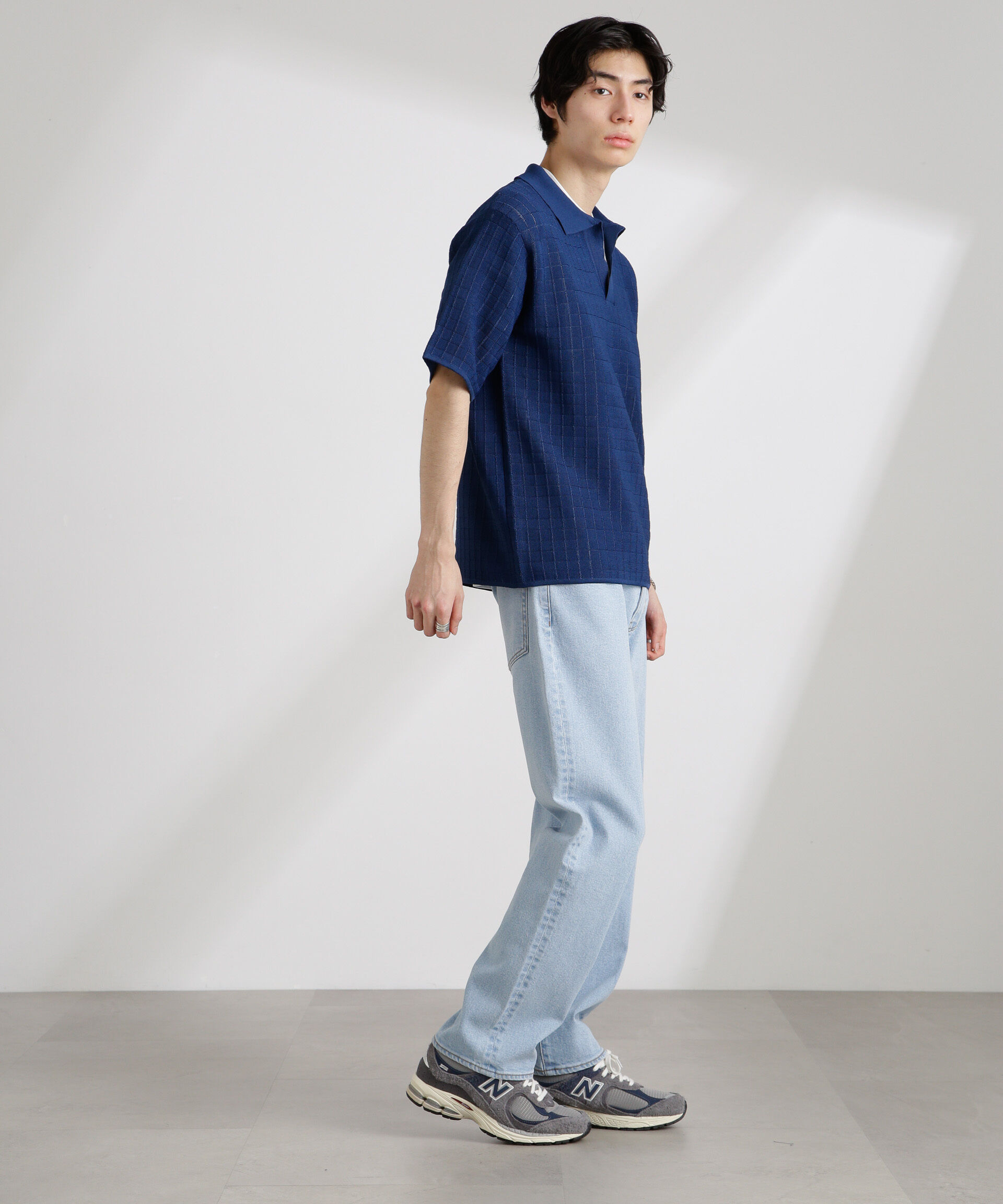 nano･universe「透かし編みスキッパーニット 半袖」|ニット・セーター|