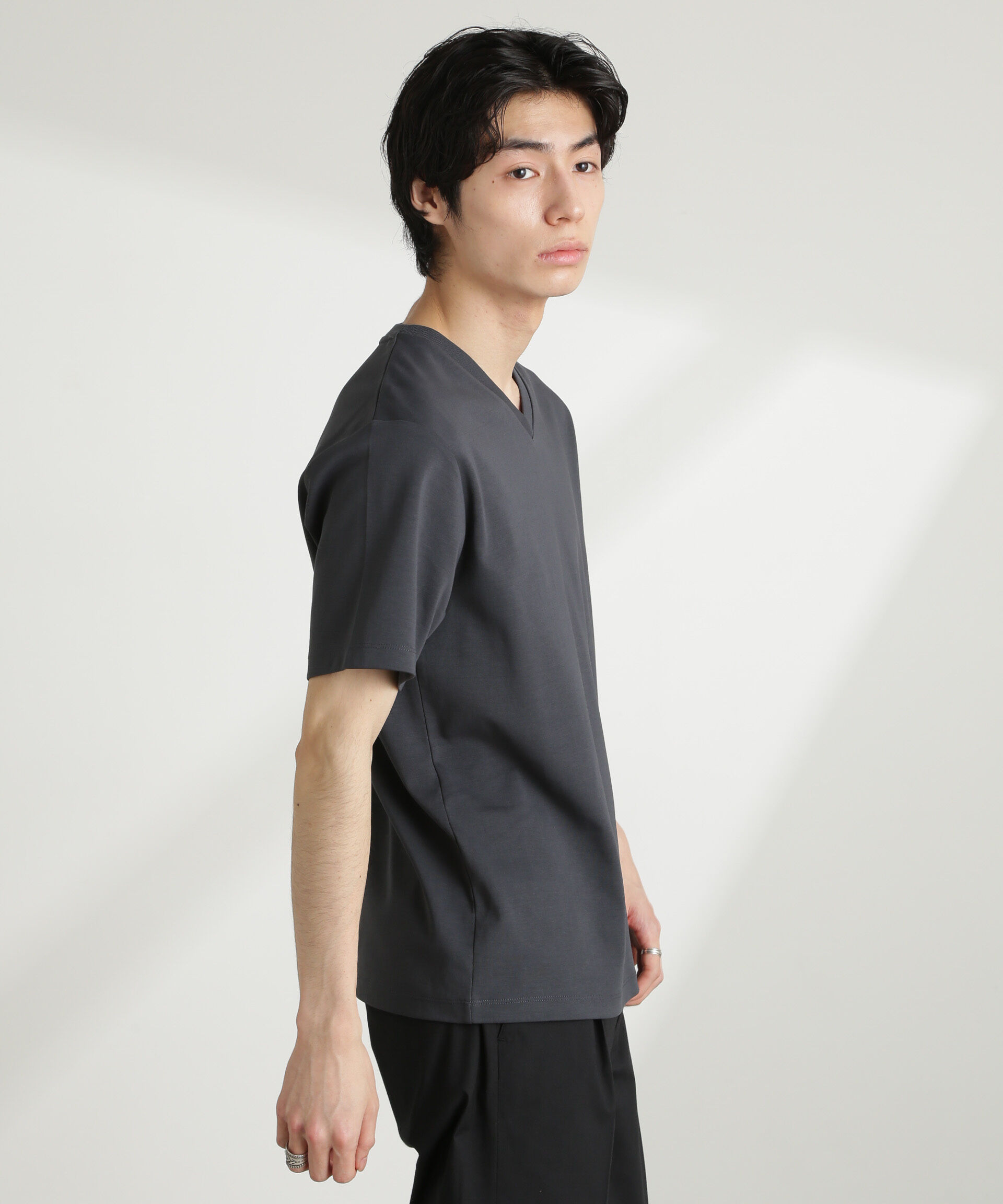 nano･universe「ダブルスムースVネックTシャツ 半袖」|Tシャツ・カットソー|