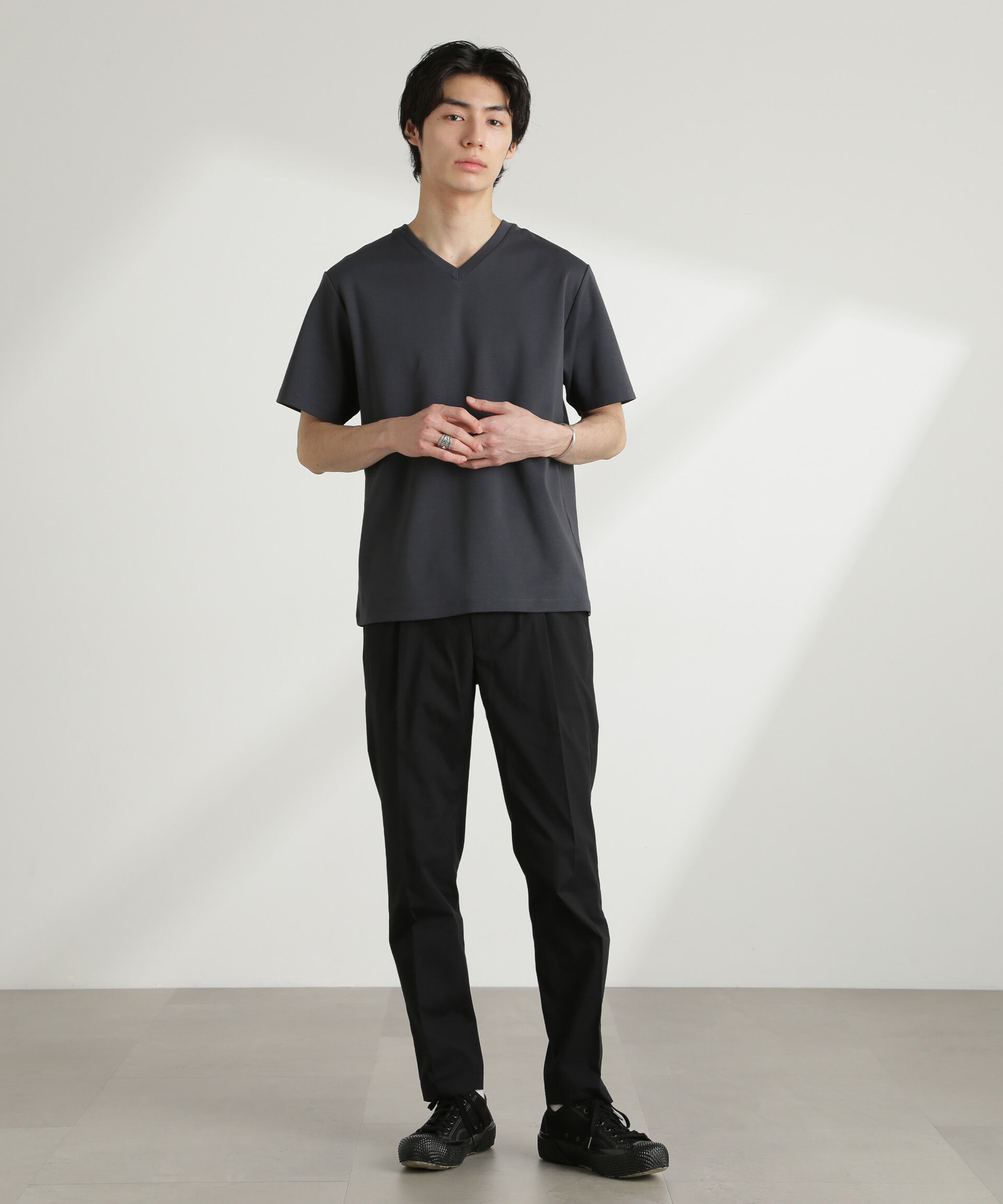 nano･universe「ダブルスムースVネックTシャツ 半袖」|Tシャツ・カットソー|