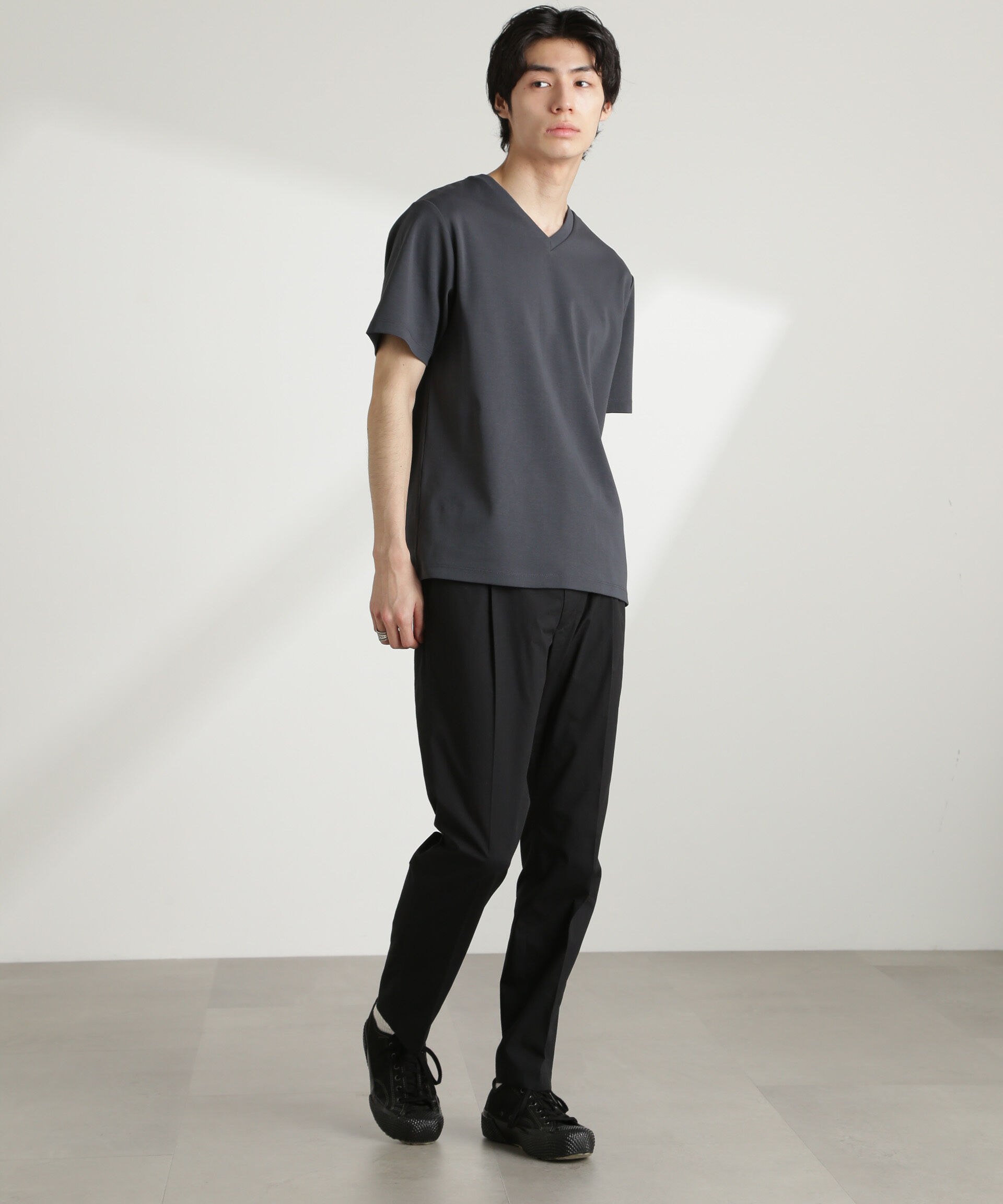 nano･universe「ダブルスムースVネックTシャツ 半袖」|Tシャツ・カットソー|