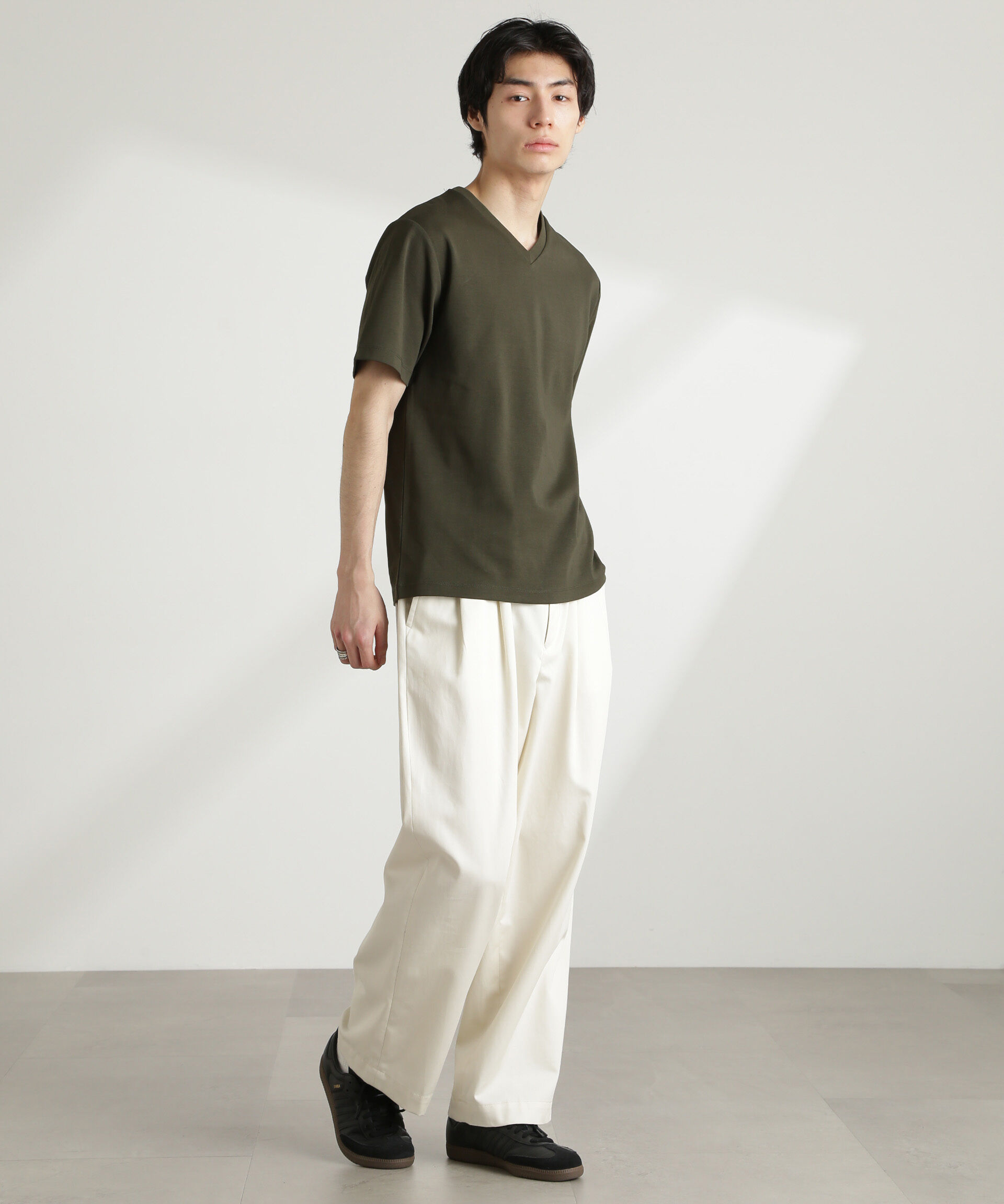 nano･universe「ダブルスムースVネックTシャツ 半袖」|Tシャツ・カットソー|