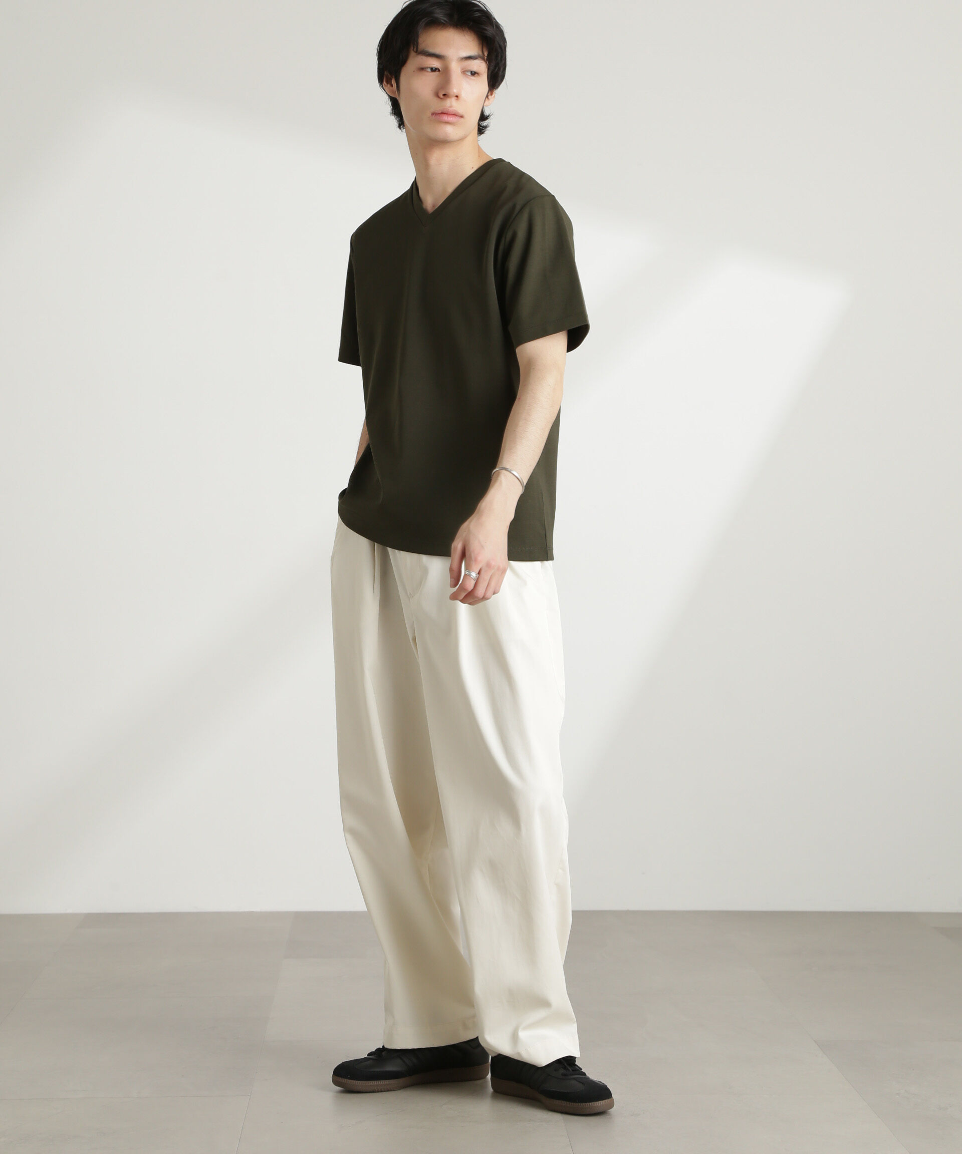 nano･universe「ダブルスムースVネックTシャツ 半袖」|Tシャツ・カットソー|