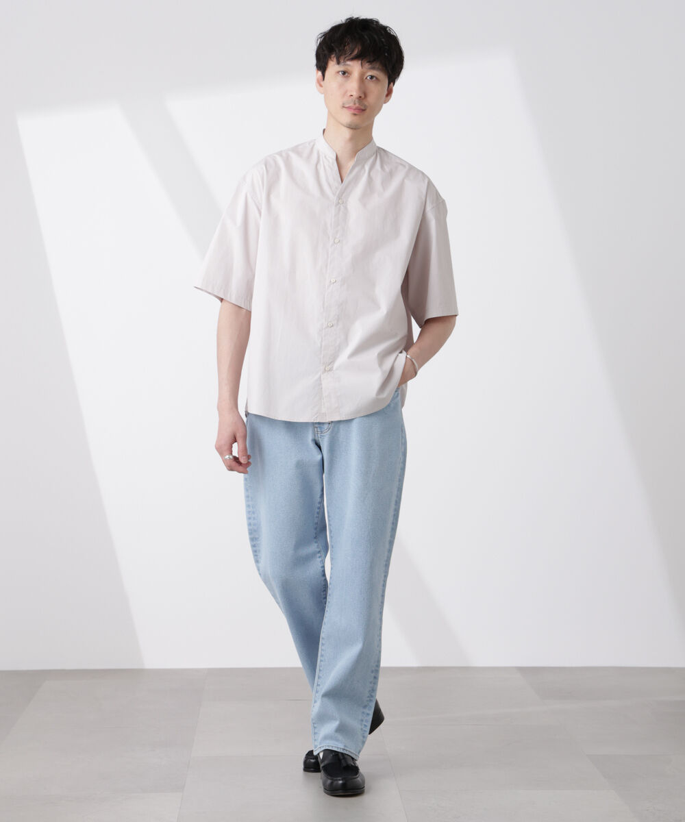 nano･universe「「大人のワイドシャツ」バンドカラー 半袖」|シャツ・ブラウス|