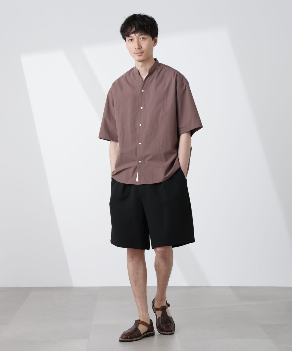 nano･universe「「大人のワイドシャツ」バンドカラー 半袖」|シャツ・ブラウス|