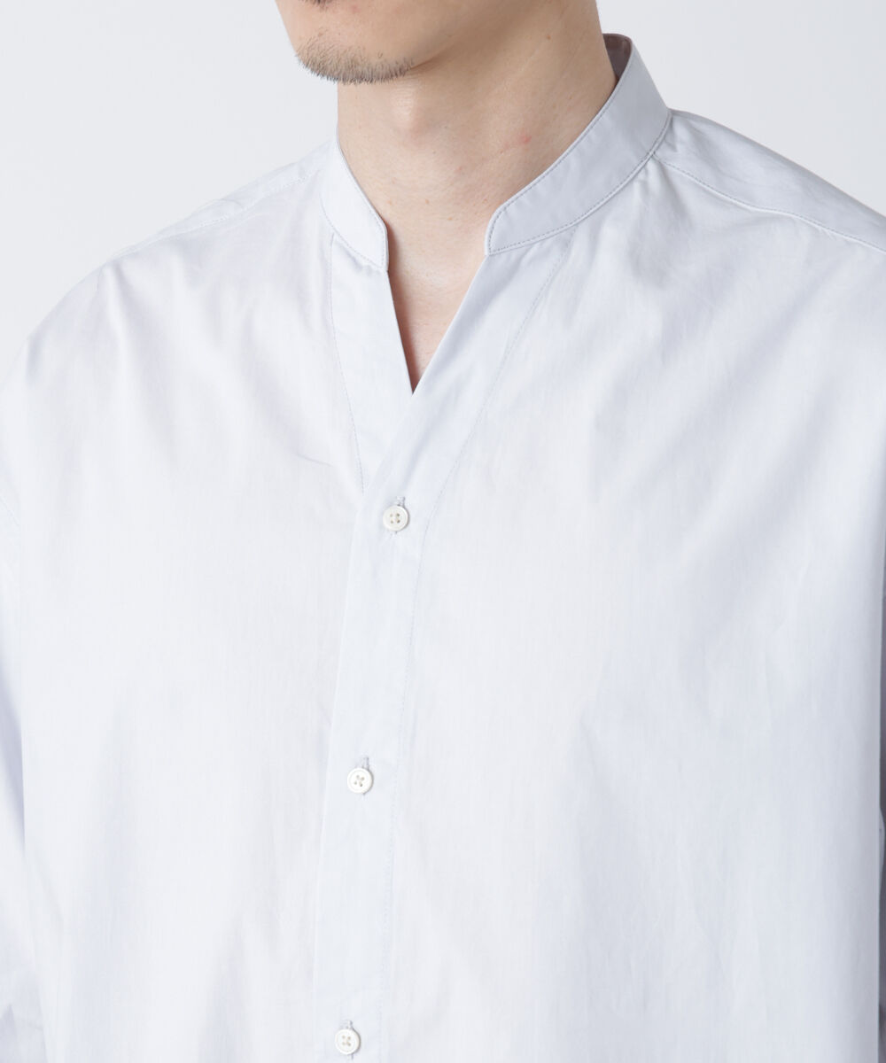 nano･universe「「大人のワイドシャツ」バンドカラー 半袖」|シャツ・ブラウス|