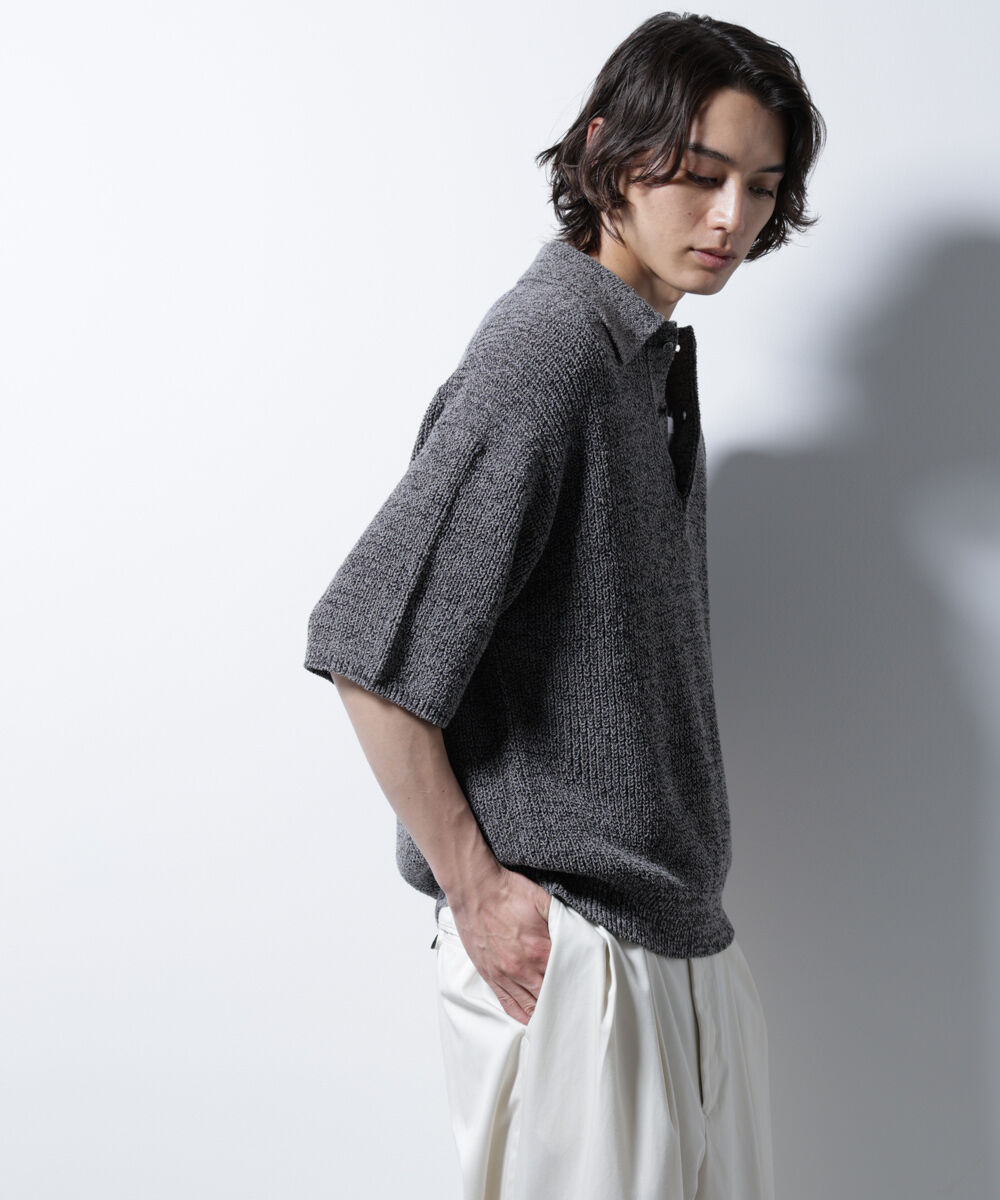 nano･universe「ミックスメランジニットポロ」|ニット・セーター|