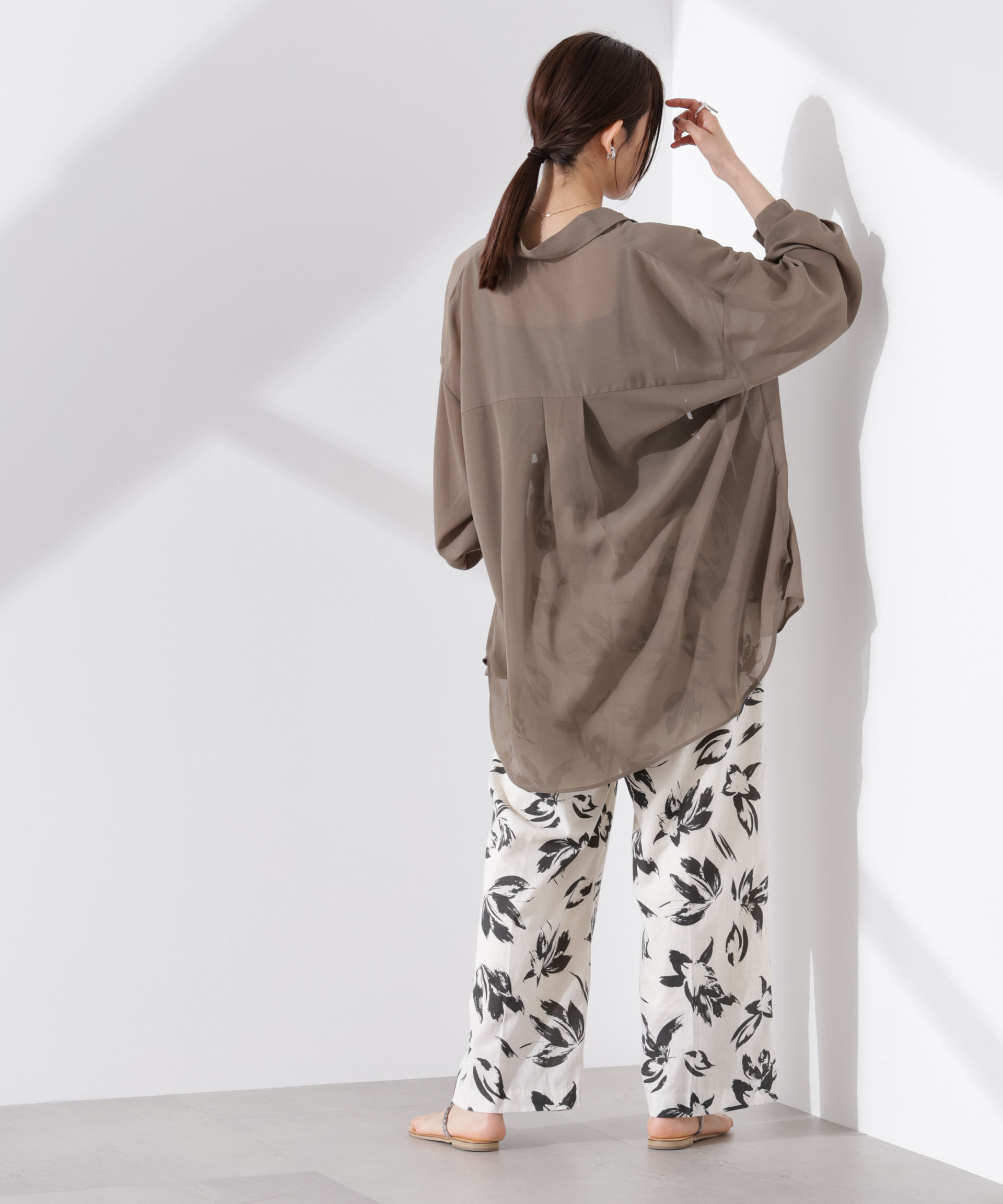 nano･universe「シアー楊柳オーバーサイズシャツ」|シャツ・ブラウス|