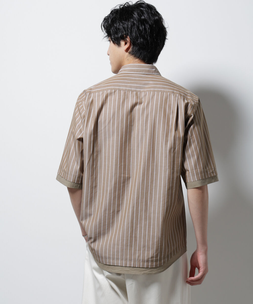 nano･universe「クレイジーストライプシャツ 半袖 2」|シャツ・ブラウス|