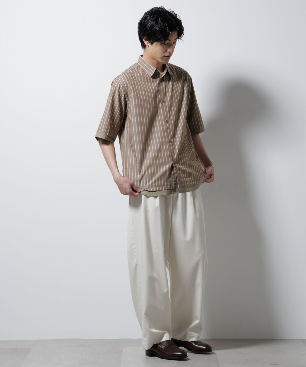 nano･universe「クレイジーストライプシャツ 半袖 2」|シャツ・ブラウス|