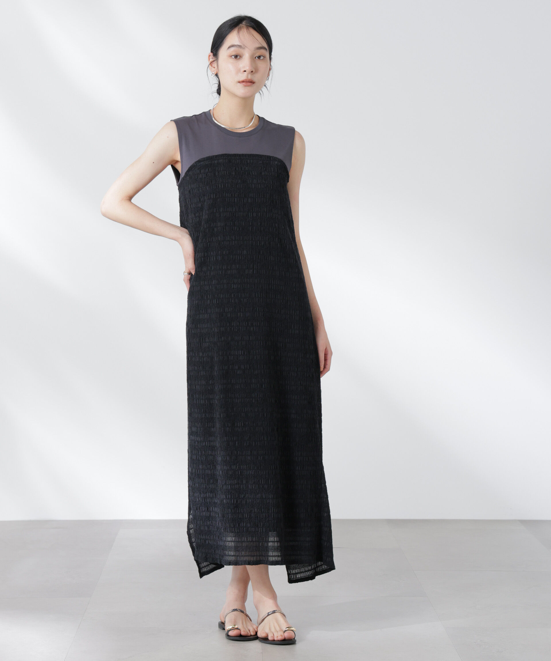 nano･universe「シャーリングベアドッキングカットワンピース」|ワンピース|