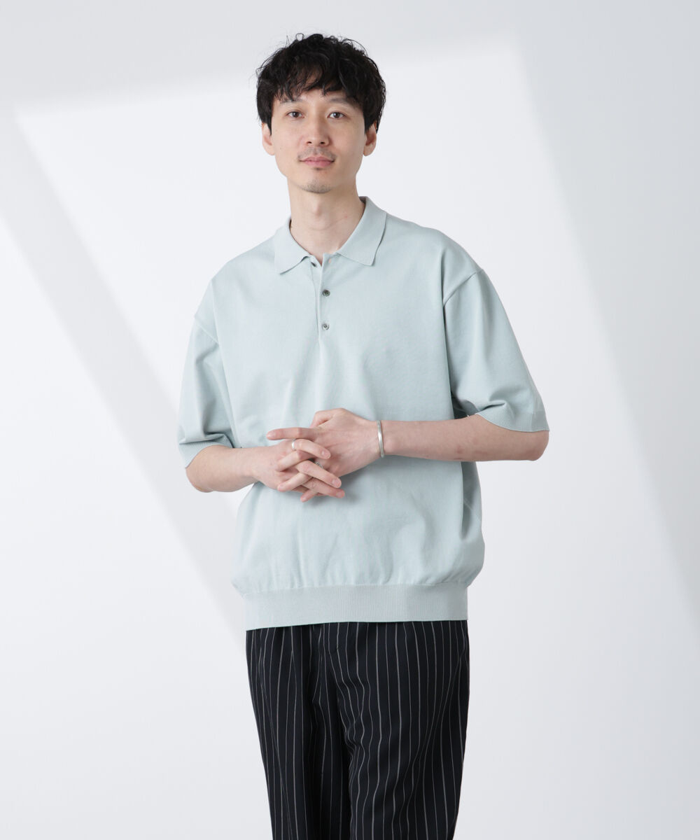  「コットン/ソロナ プレーティング 半袖ニットポロシャツ」|Tシャツ・カットソー|