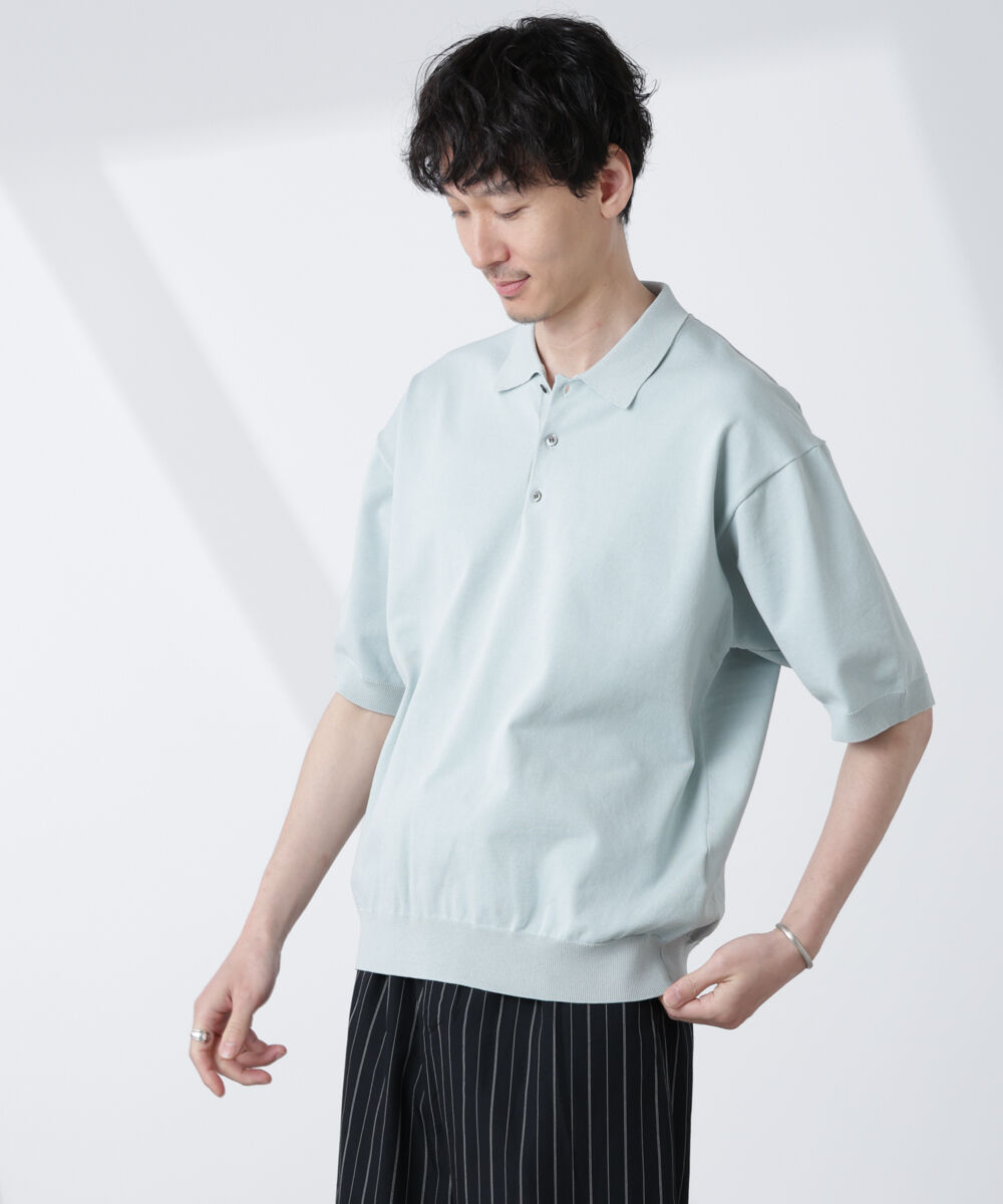  「コットン/ソロナ プレーティング 半袖ニットポロシャツ」|Tシャツ・カットソー|