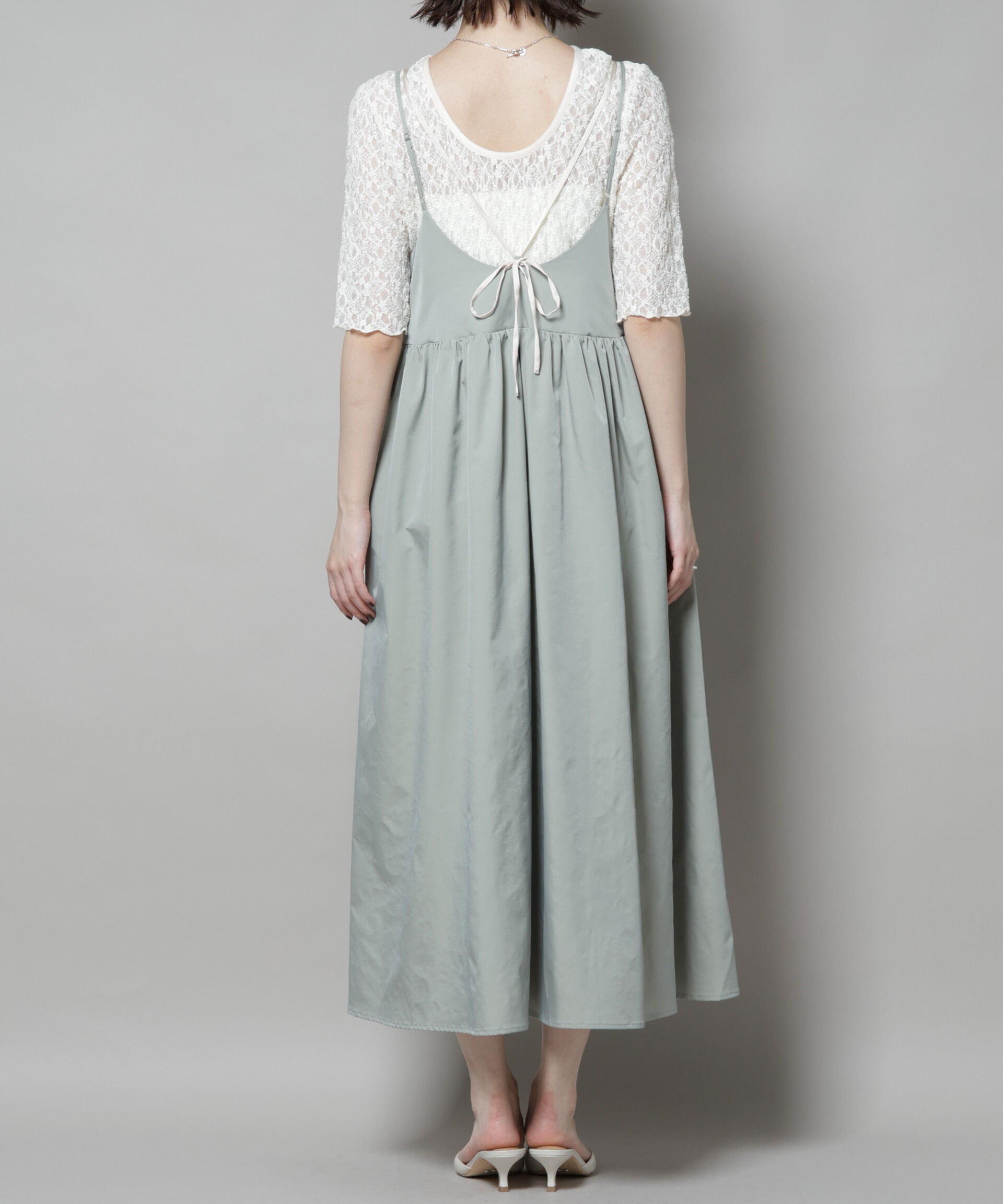 nano･universe「シャンブレータフタキャミレイヤードワンピース」|ワンピース|