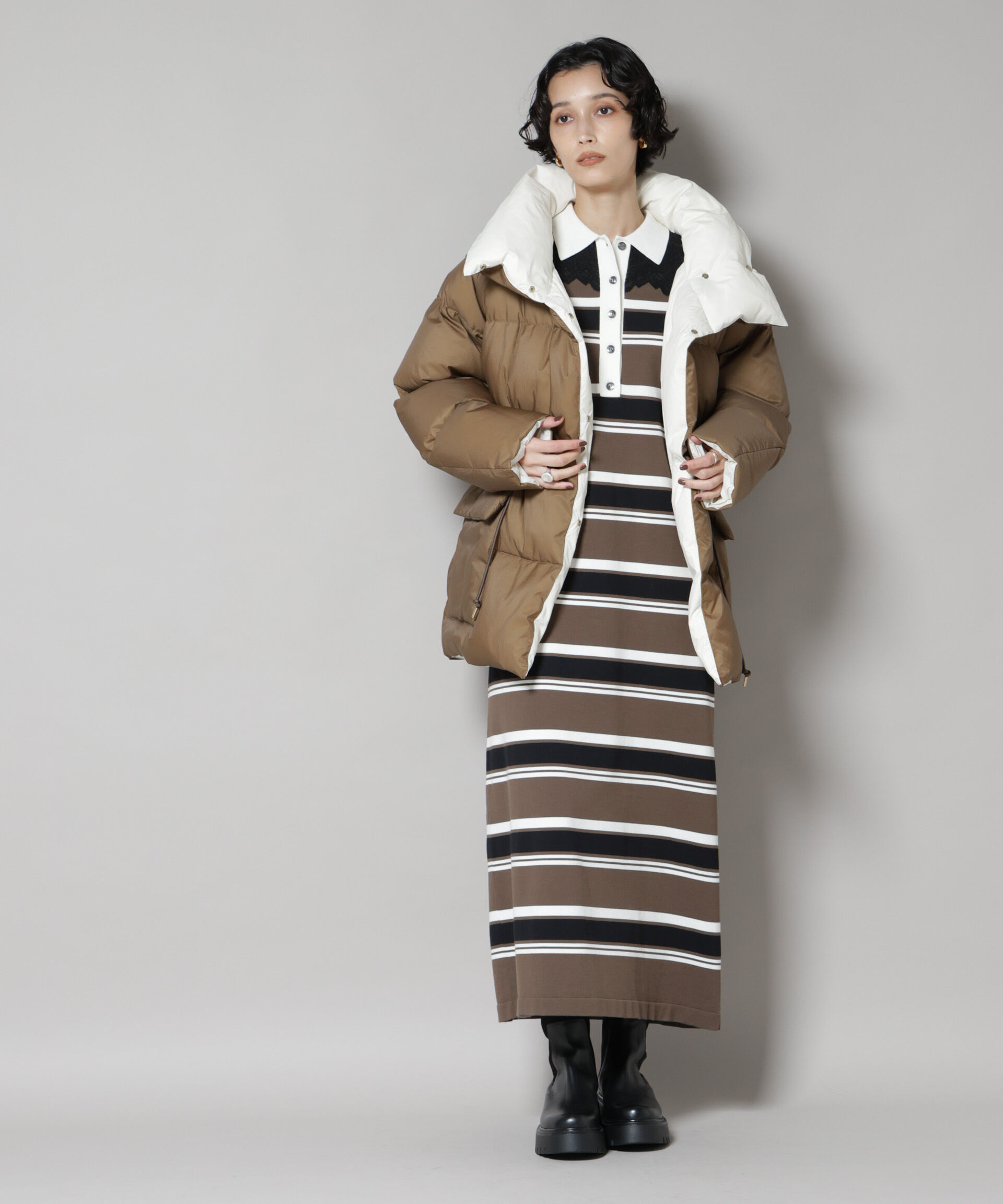 nano･universe「「西川ダウン(R)」バイカラーボリュームダウン」|ダウン|