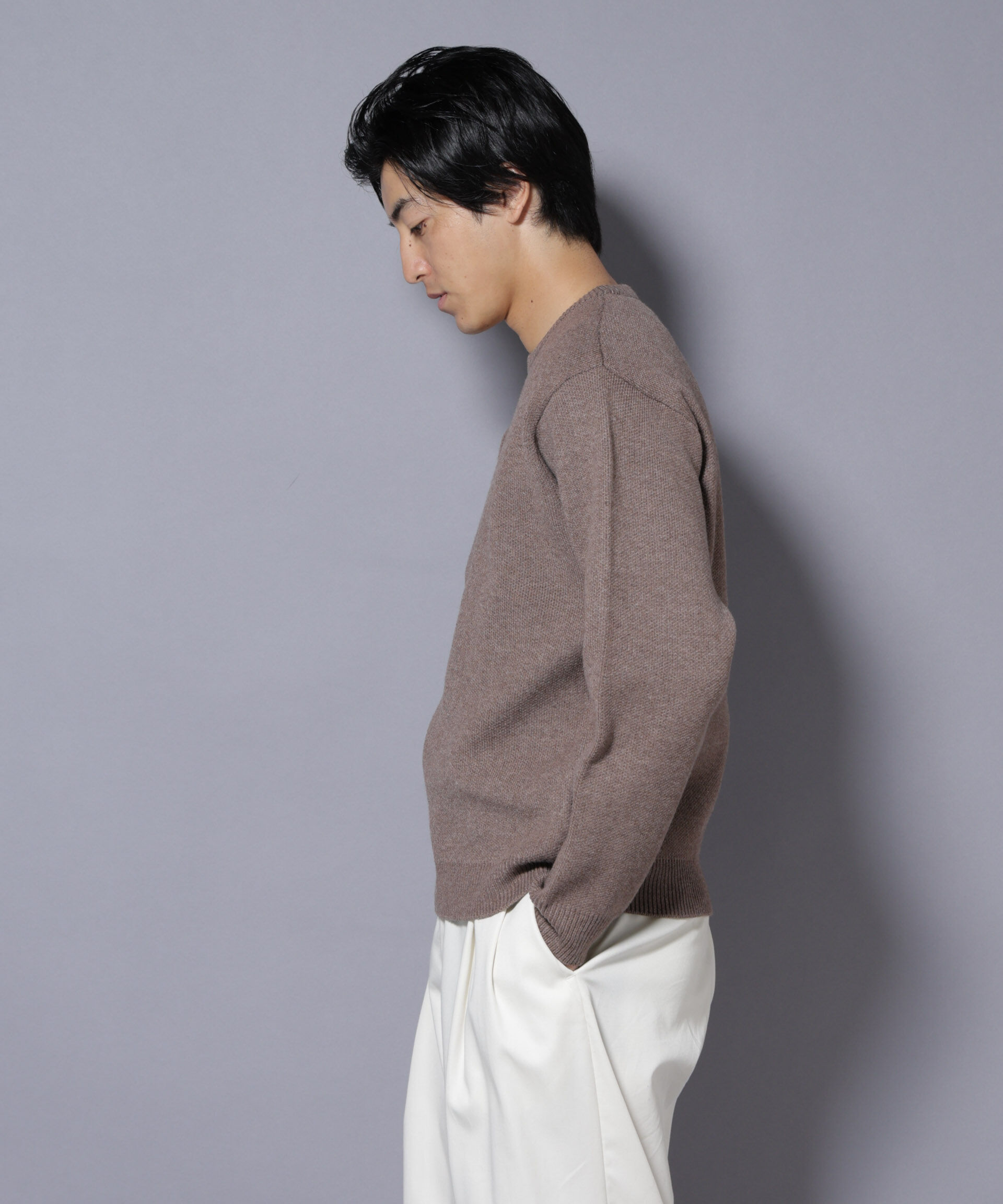 nano･universe「PBTストレッチクルーネックニット」|ニット・セーター|