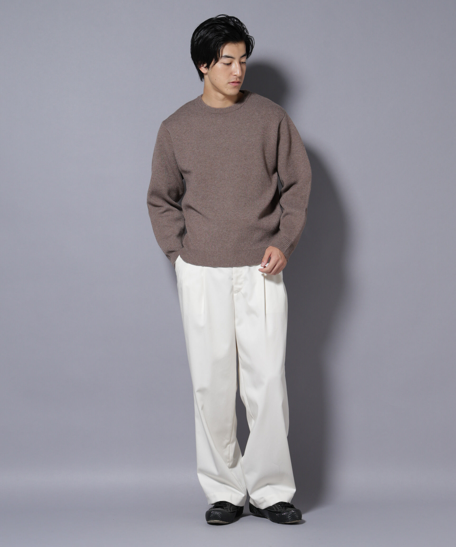 nano･universe「PBTストレッチクルーネックニット」|ニット・セーター|