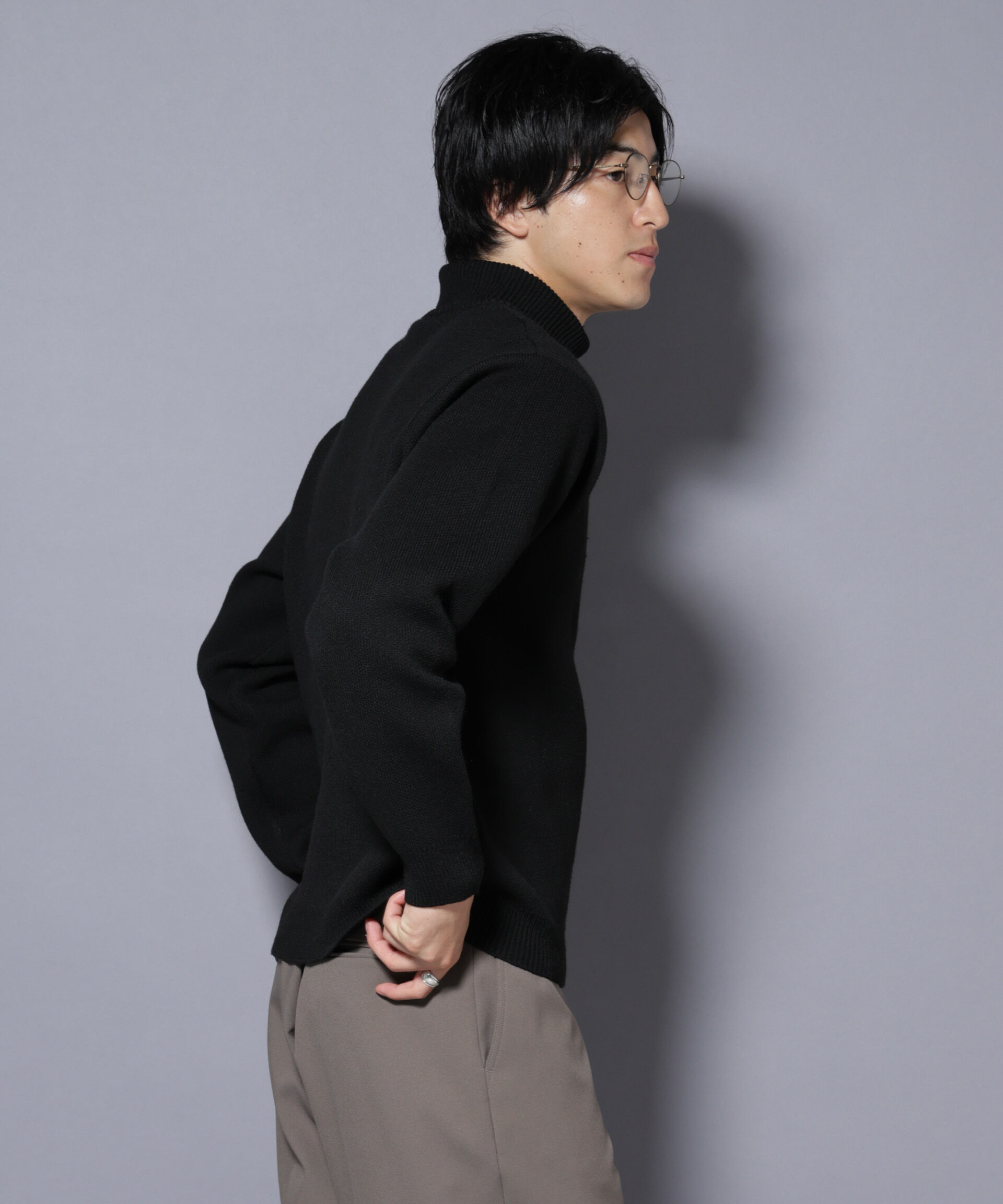 nano･universe「PBTストレッチタートルネックニット」|ニット・セーター|