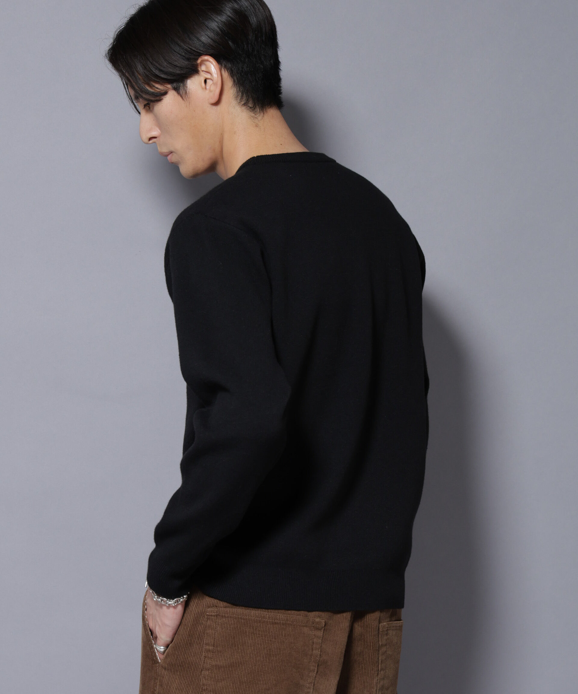 nano･universe「シルク混クルーネックニット」|ニット・セーター|