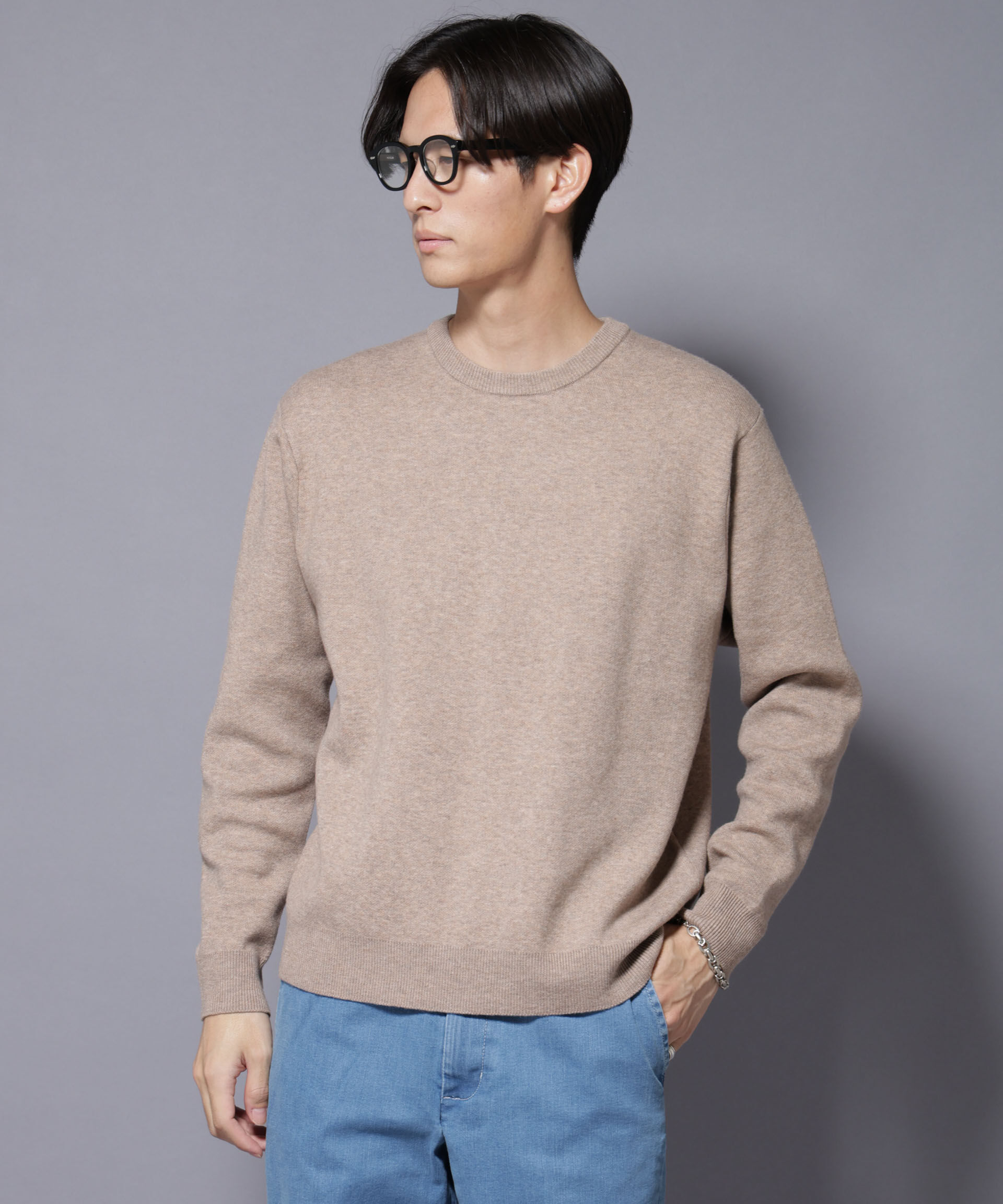 nano･universe「シルク混クルーネックニット」|ニット・セーター|