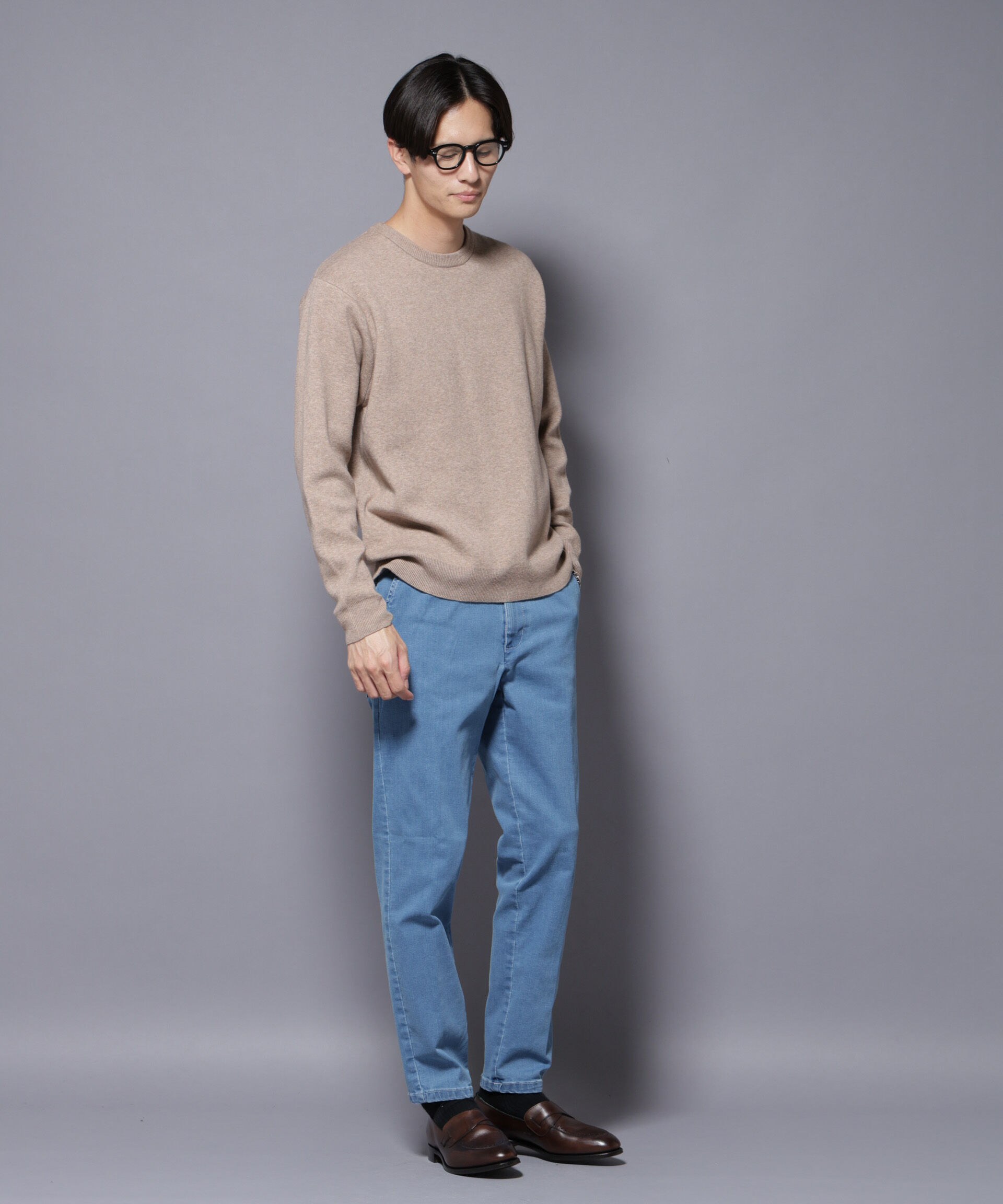 nano･universe「シルク混クルーネックニット」|ニット・セーター|