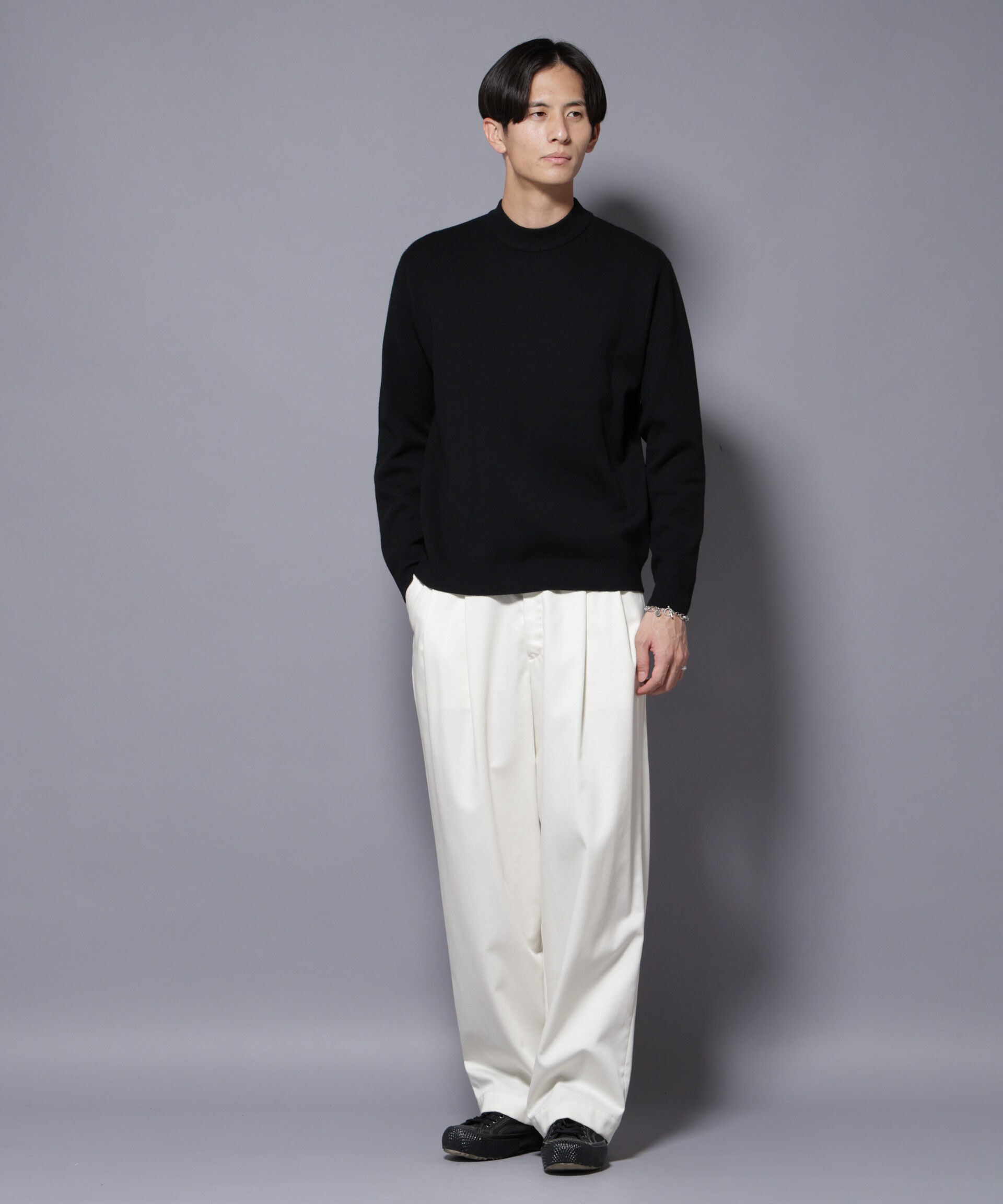 nano･universe「シルク混モックネックニット」|ニット・セーター|