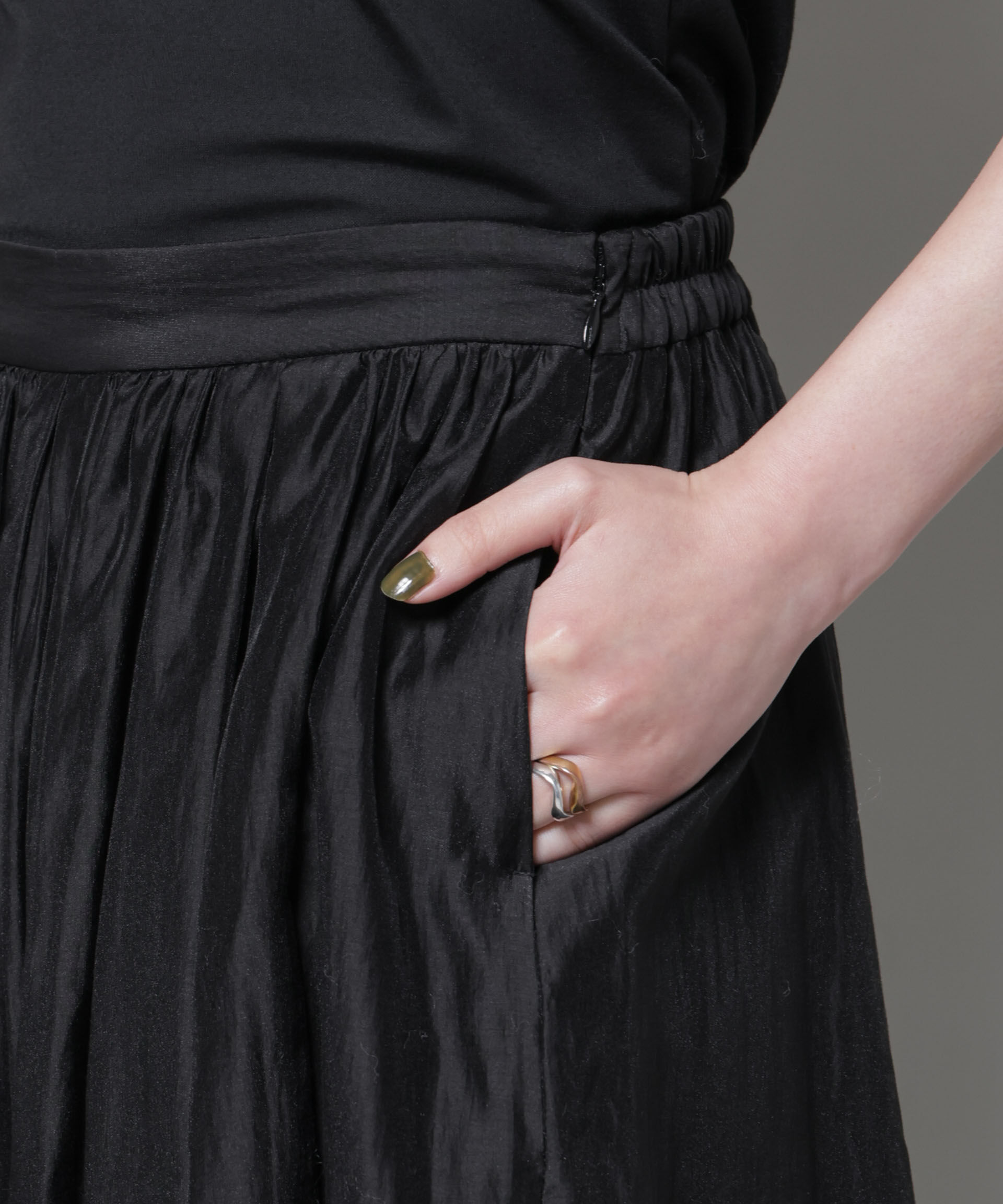 nano･universe「ブライトローンギャザータックスカート」|スカート|