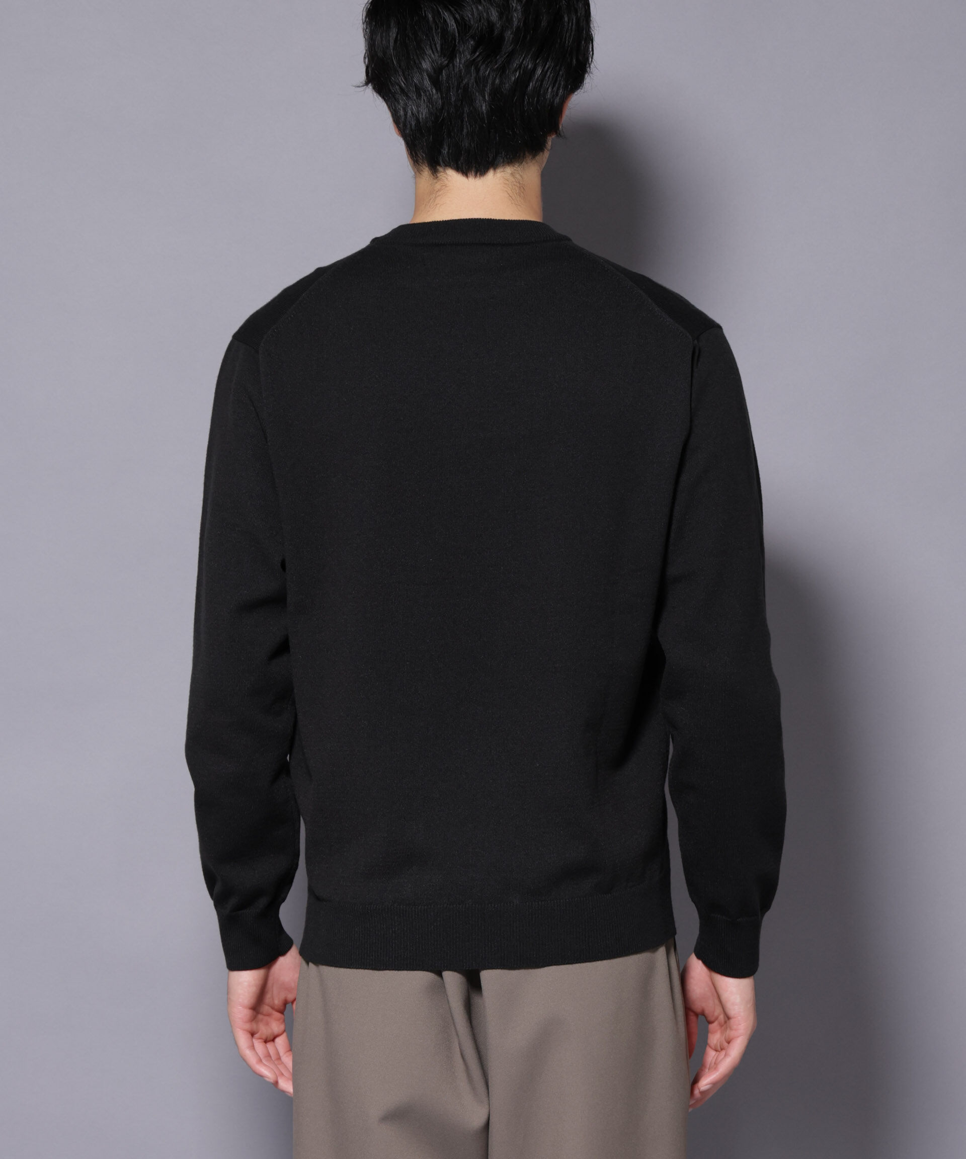 nano･universe「ダブルフェイスストレッチモックネックニット」|ニット・セーター|