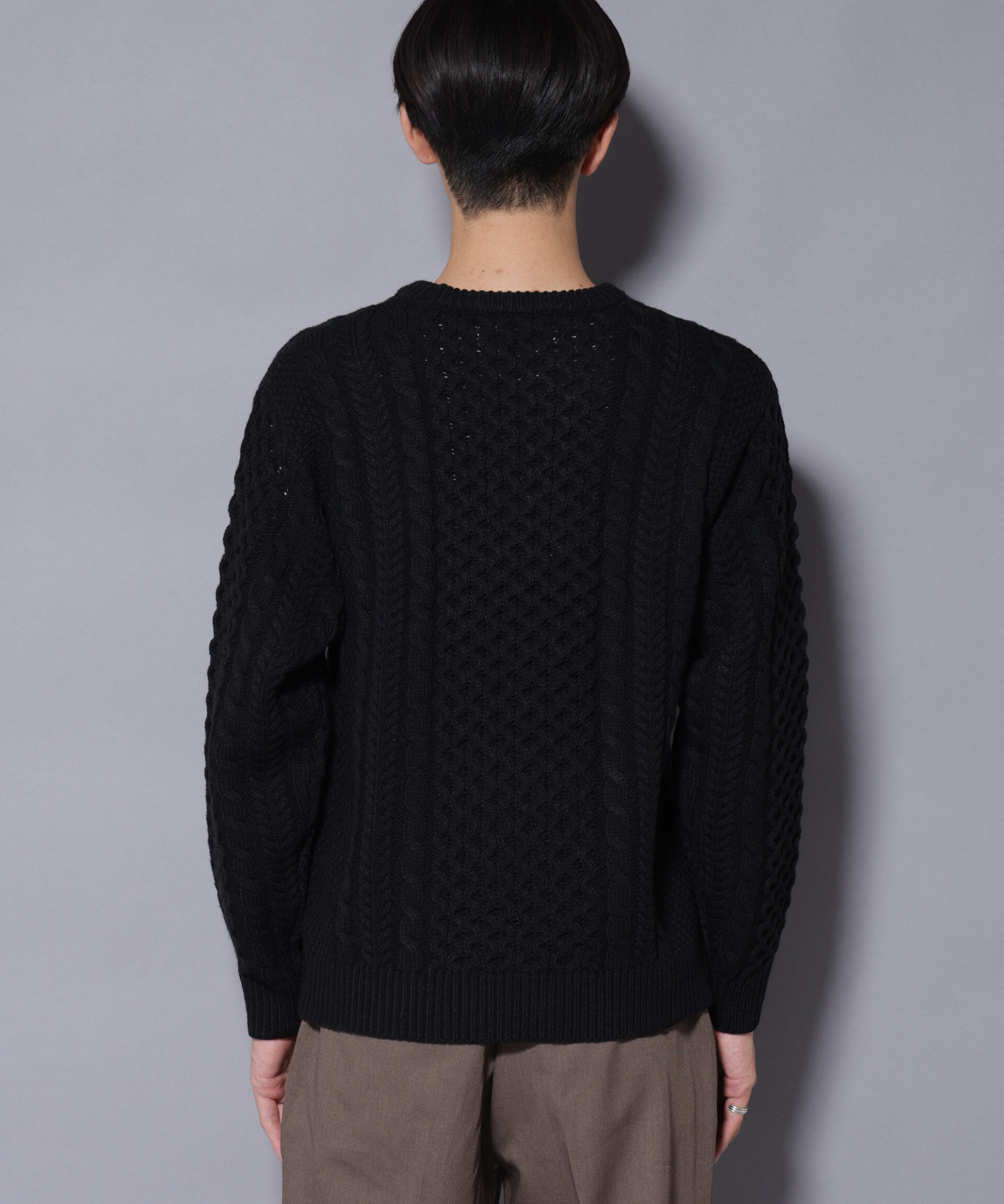nano･universe「ローゲージケーブルニット」|ニット・セーター|