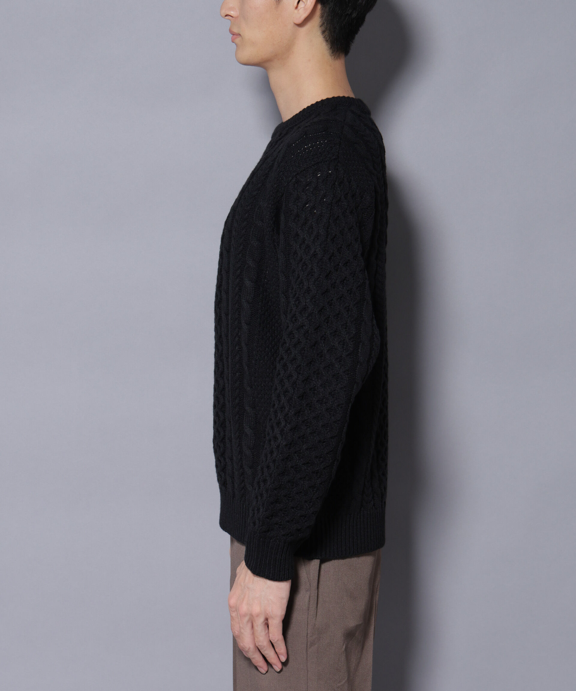 nano･universe「ローゲージケーブルニット」|ニット・セーター|