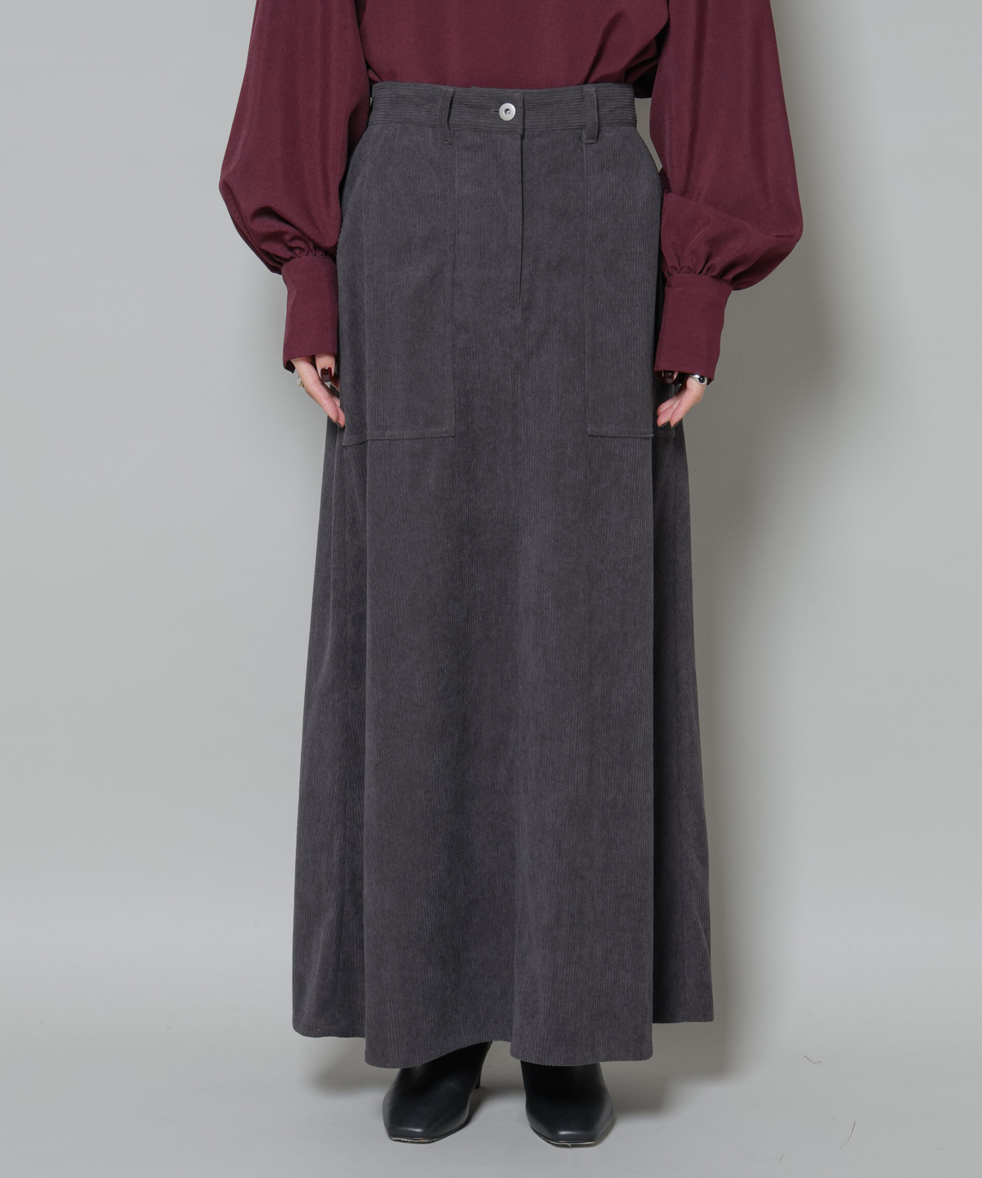 nano･universe「ソフトコーデュロイマキシスカート」|スカート|