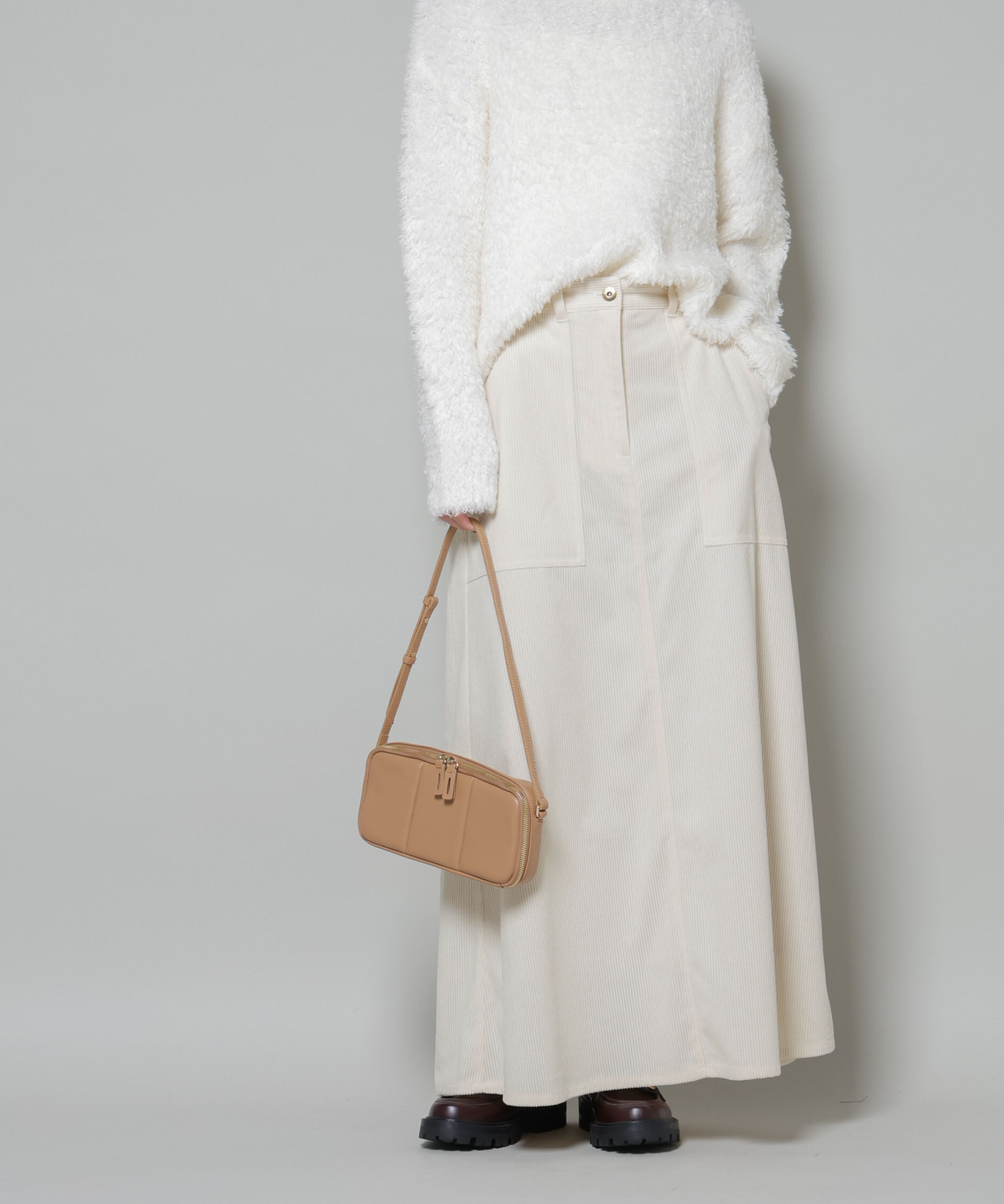 nano･universe「ソフトコーデュロイマキシスカート」|スカート|アイボリー7