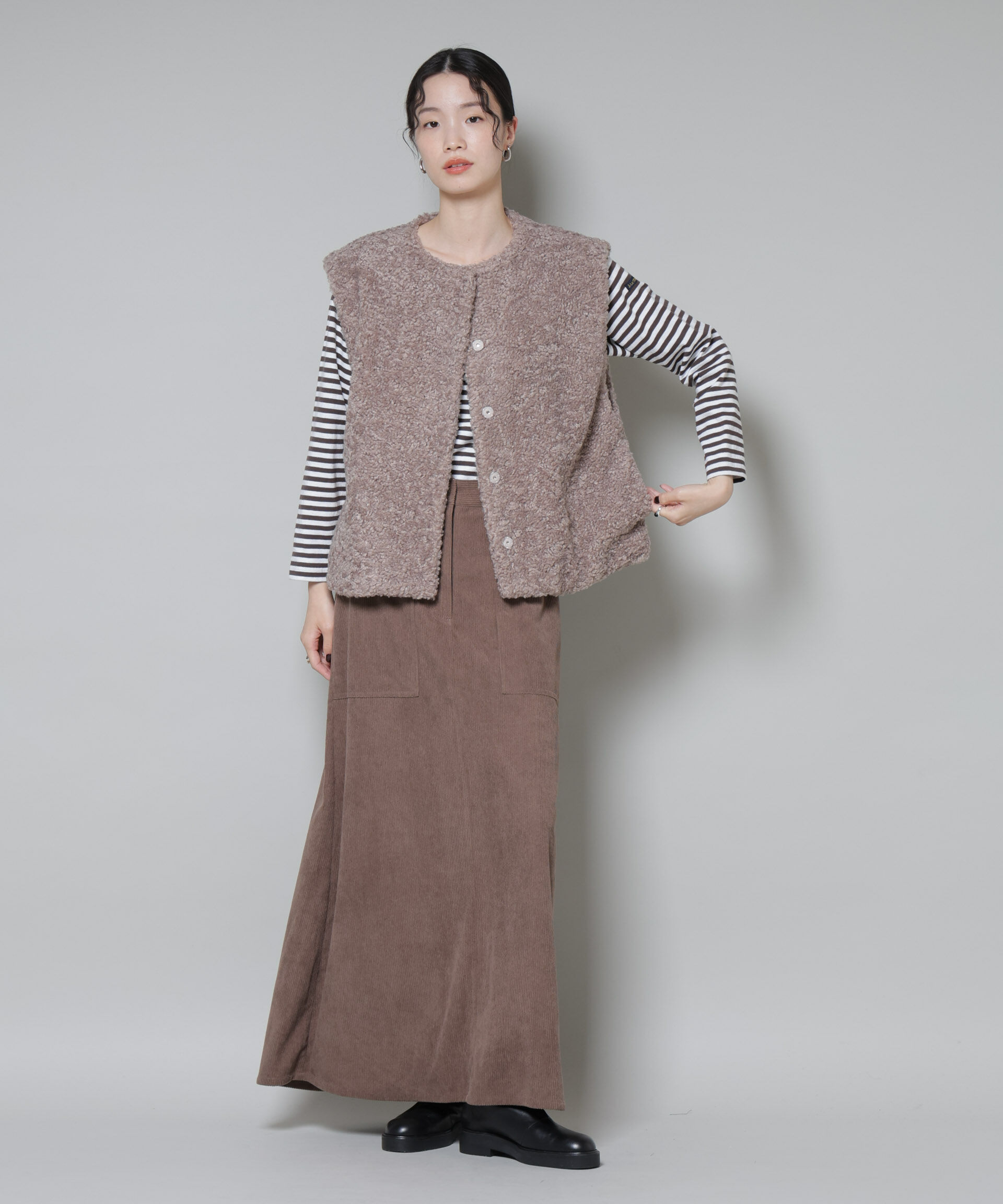 nano･universe「ソフトコーデュロイマキシスカート」|スカート|