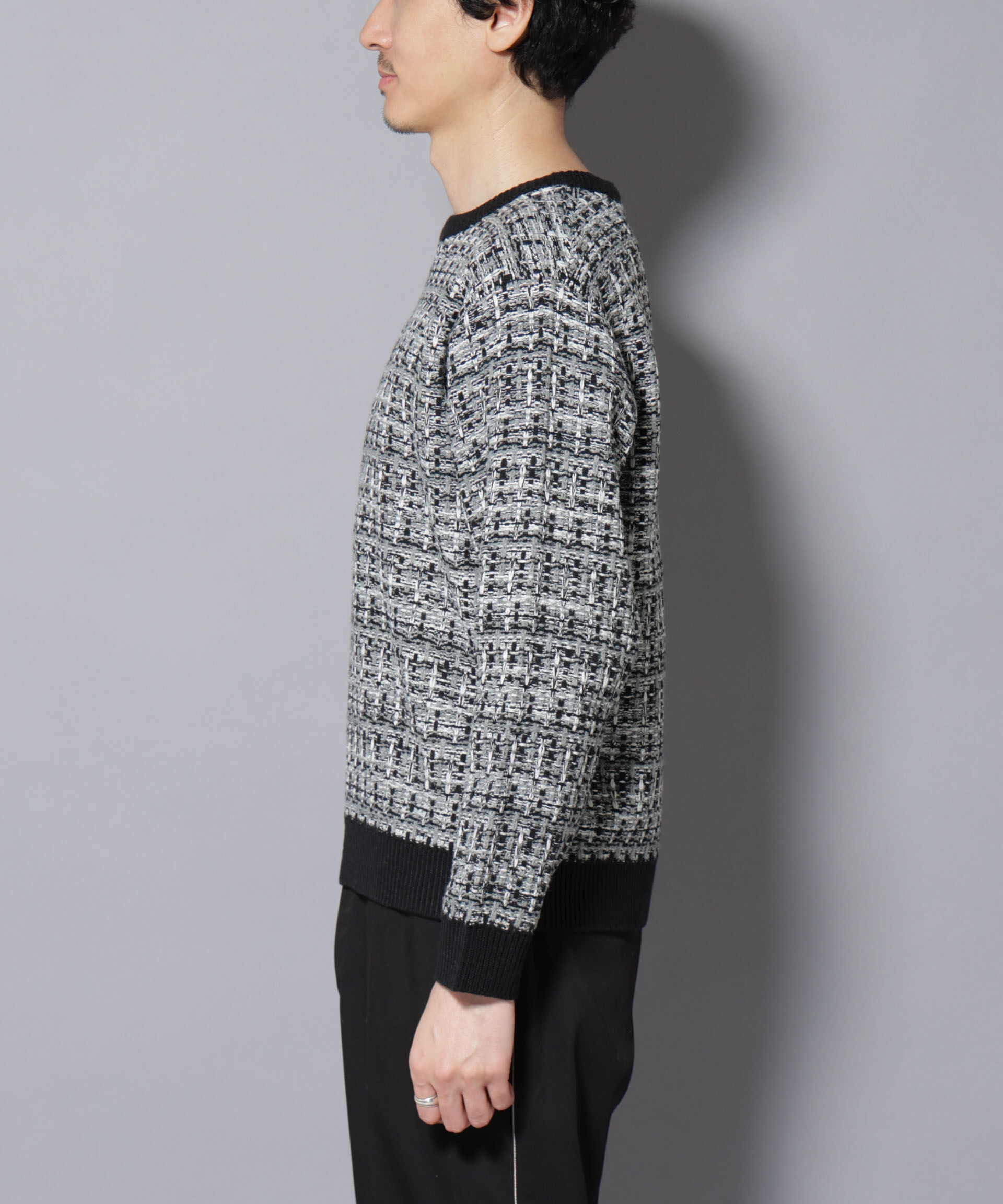 nano･universe「ツイードジャガードニット」|ニット・セーター|