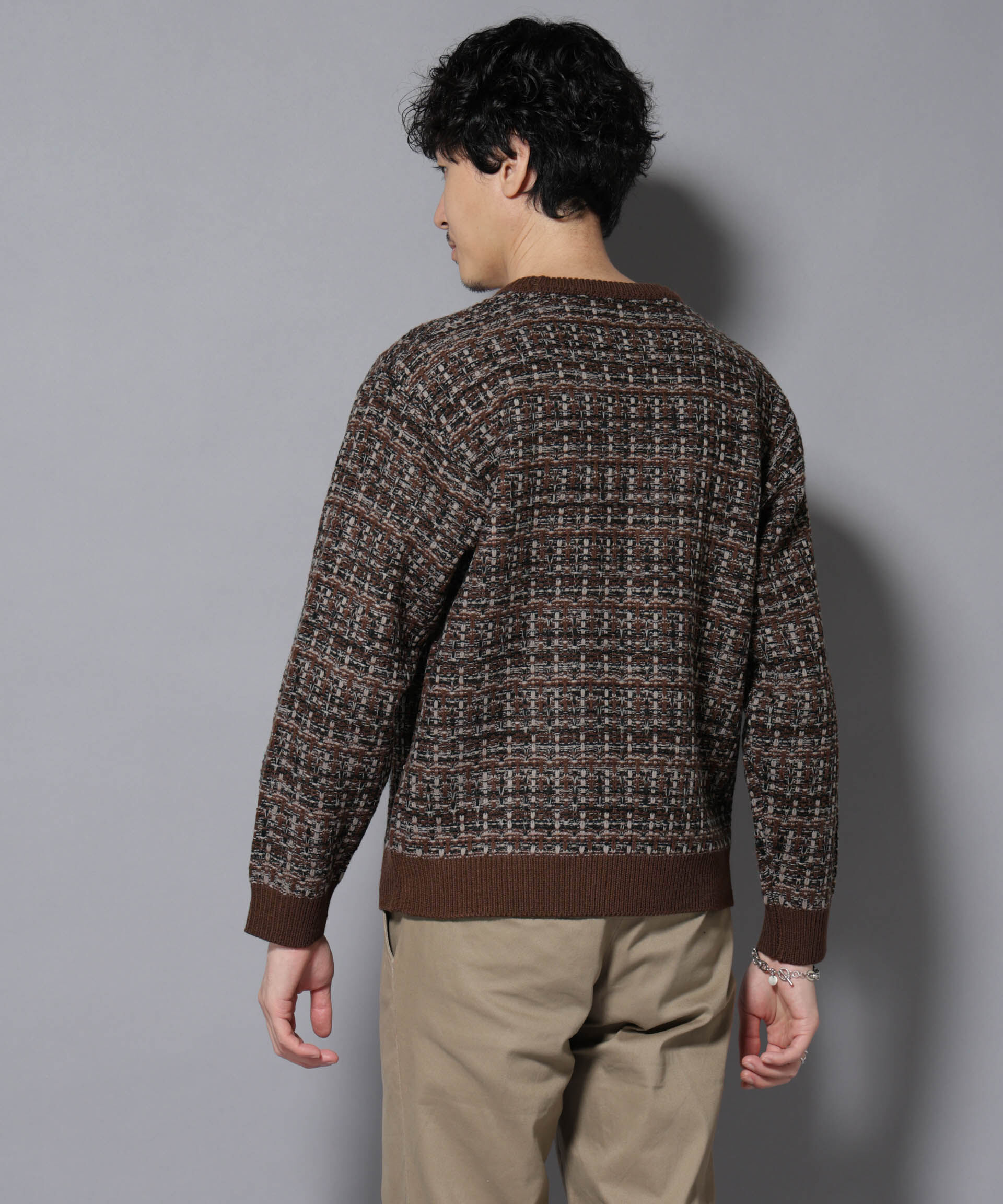 nano･universe「ツイードジャガードニット」|ニット・セーター|