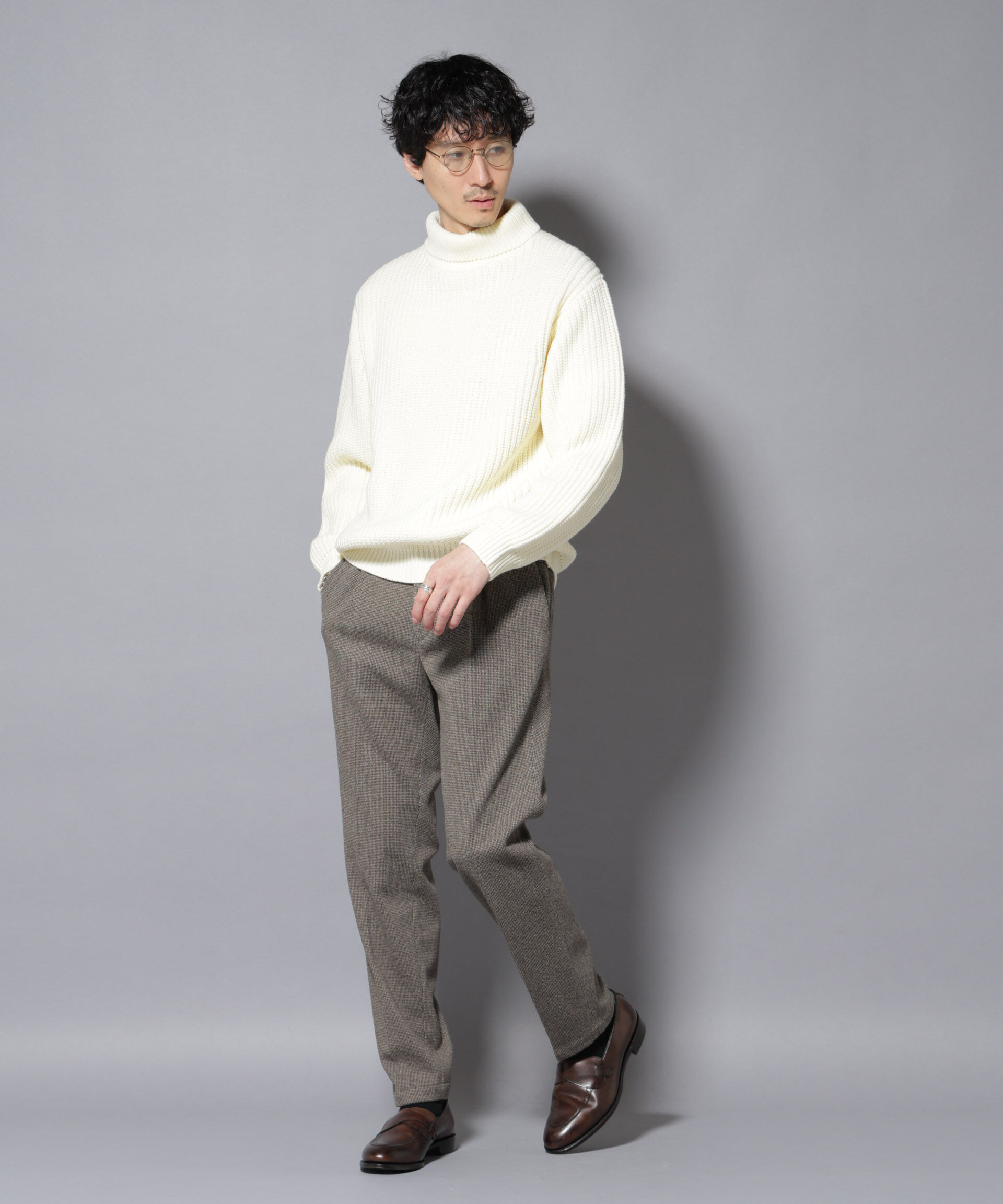 nano･universe「ローゲージタートルニット」|ニット・セーター|